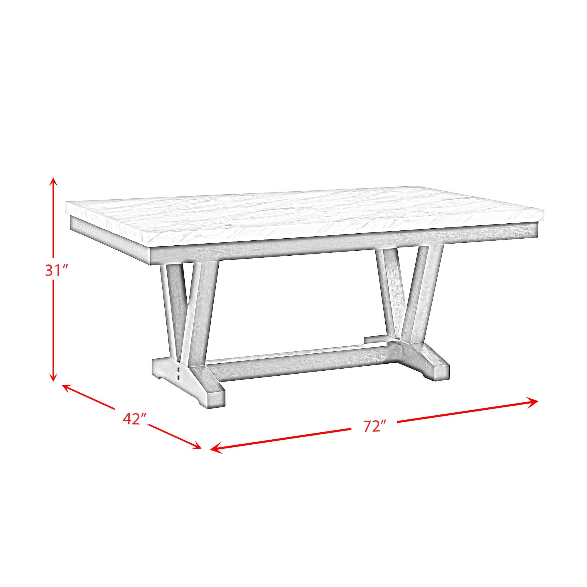 Everdeen - Dining Table With White Faux Marble Top - Charcoal