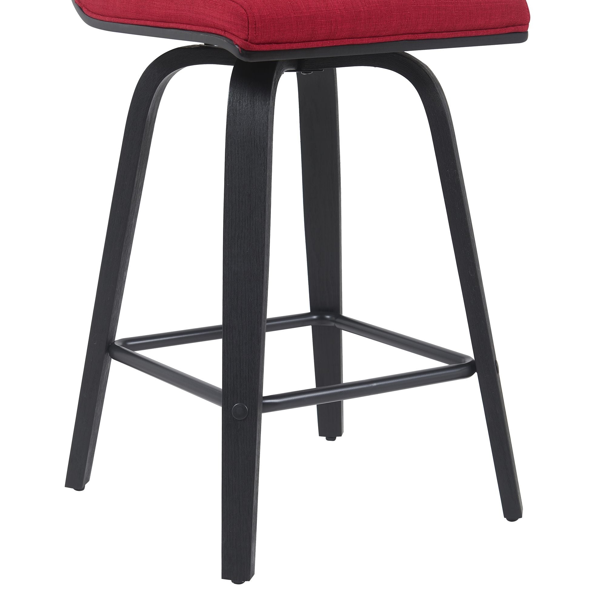 Vienna - Modern Counter Height Swivel Bar Stool - Black Brushed Wood Frame