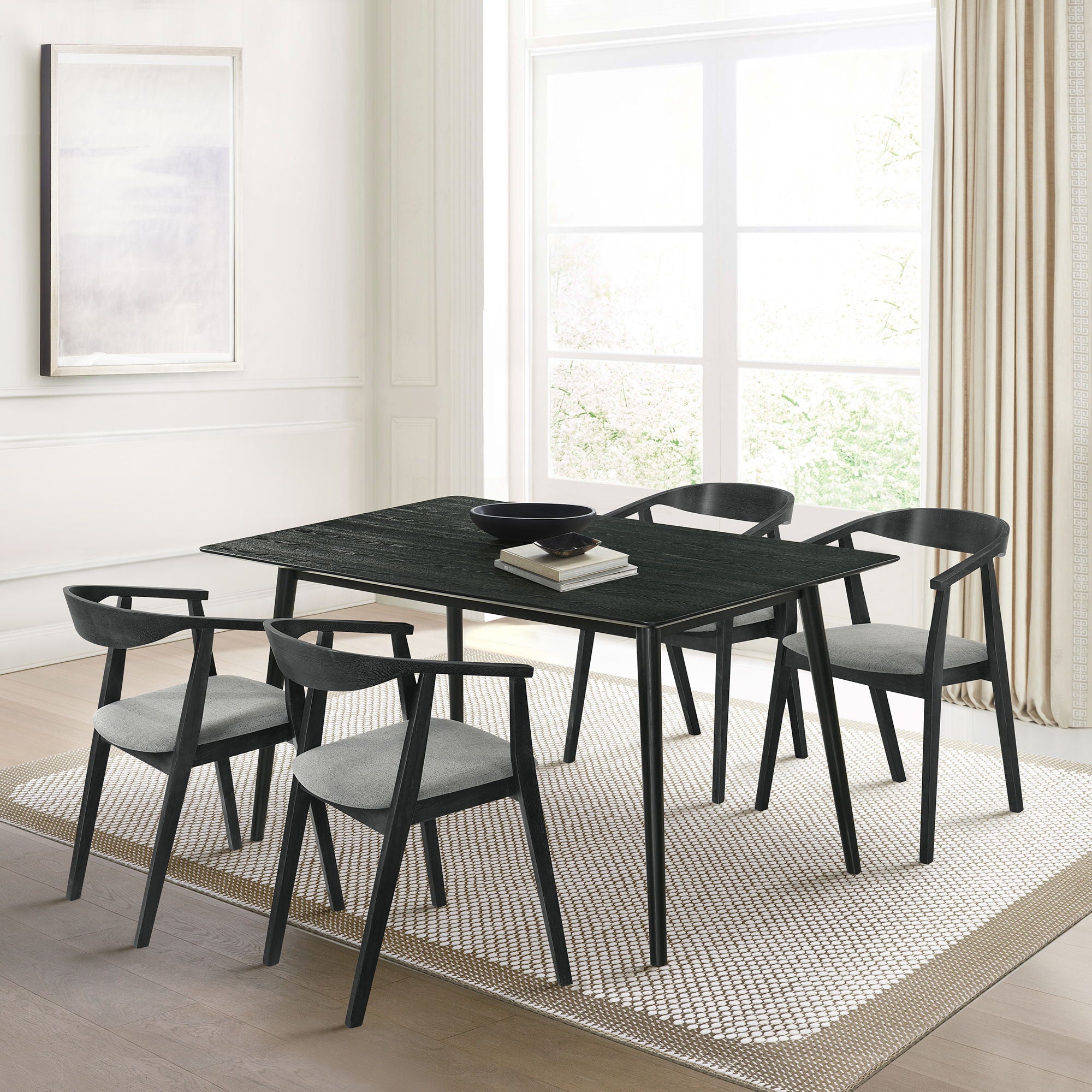 Westmont Santana - 5 Piece Dining Table Set - Charcoal / Black