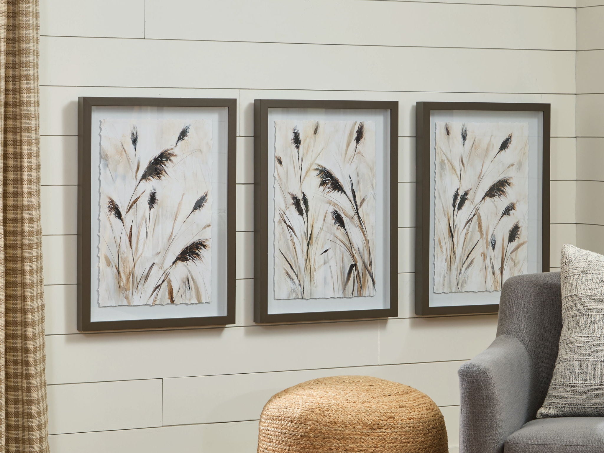 Honslow - Wall Art Set (Set of 3) - Brown / Black / White