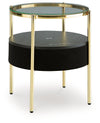 Nedman - Accent Table With Speaker - Black / Gold Finish