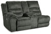 Nettington - Laf Power Rec Loveseat W/Console - Smoke