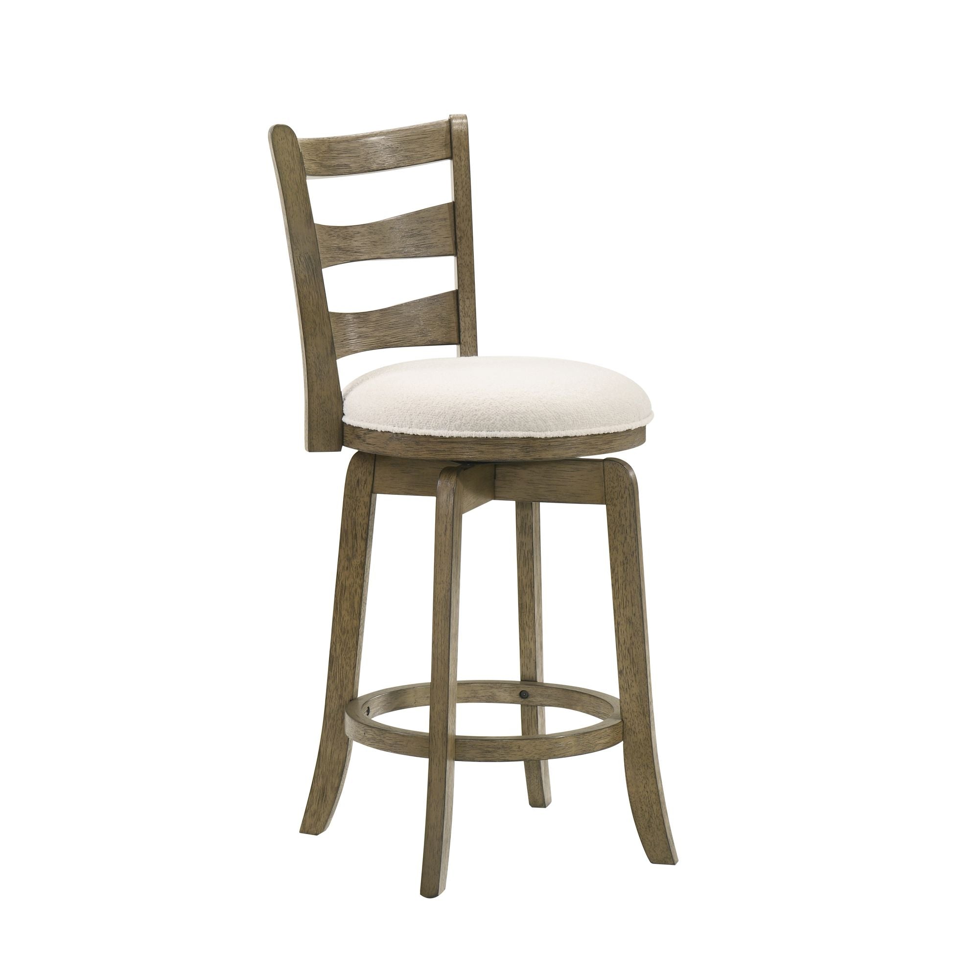 Melindra - Modern Farmhouse Swivel Wood Counter Height Kitchen Bar Stool