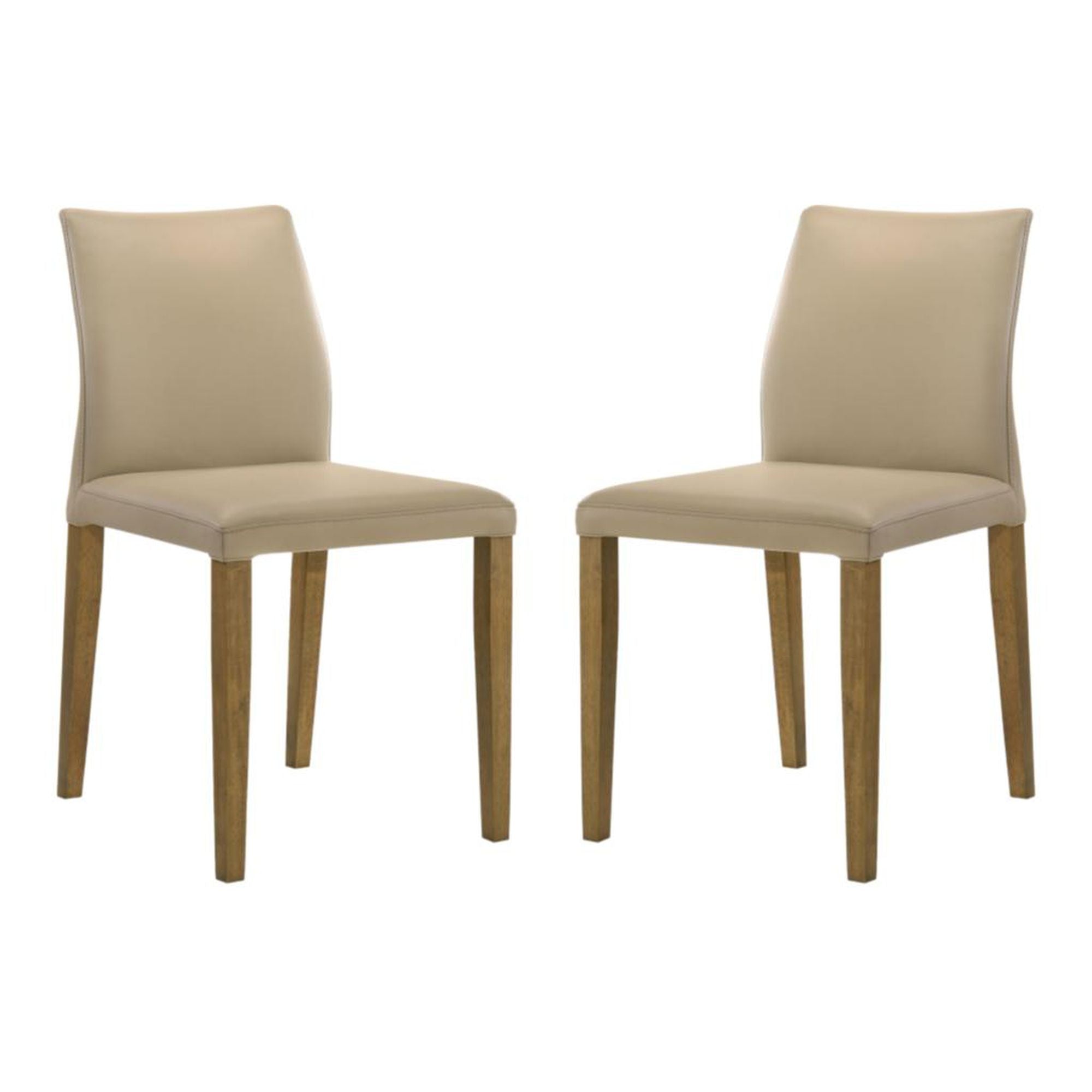 Elyza - Full Back Top Grain Leather Upholstered Wood Dining Chairs (Set of 2)