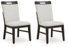 Neymorton - Dining Upholstered Side Chair (Set of 2) - Light Gray / Brown