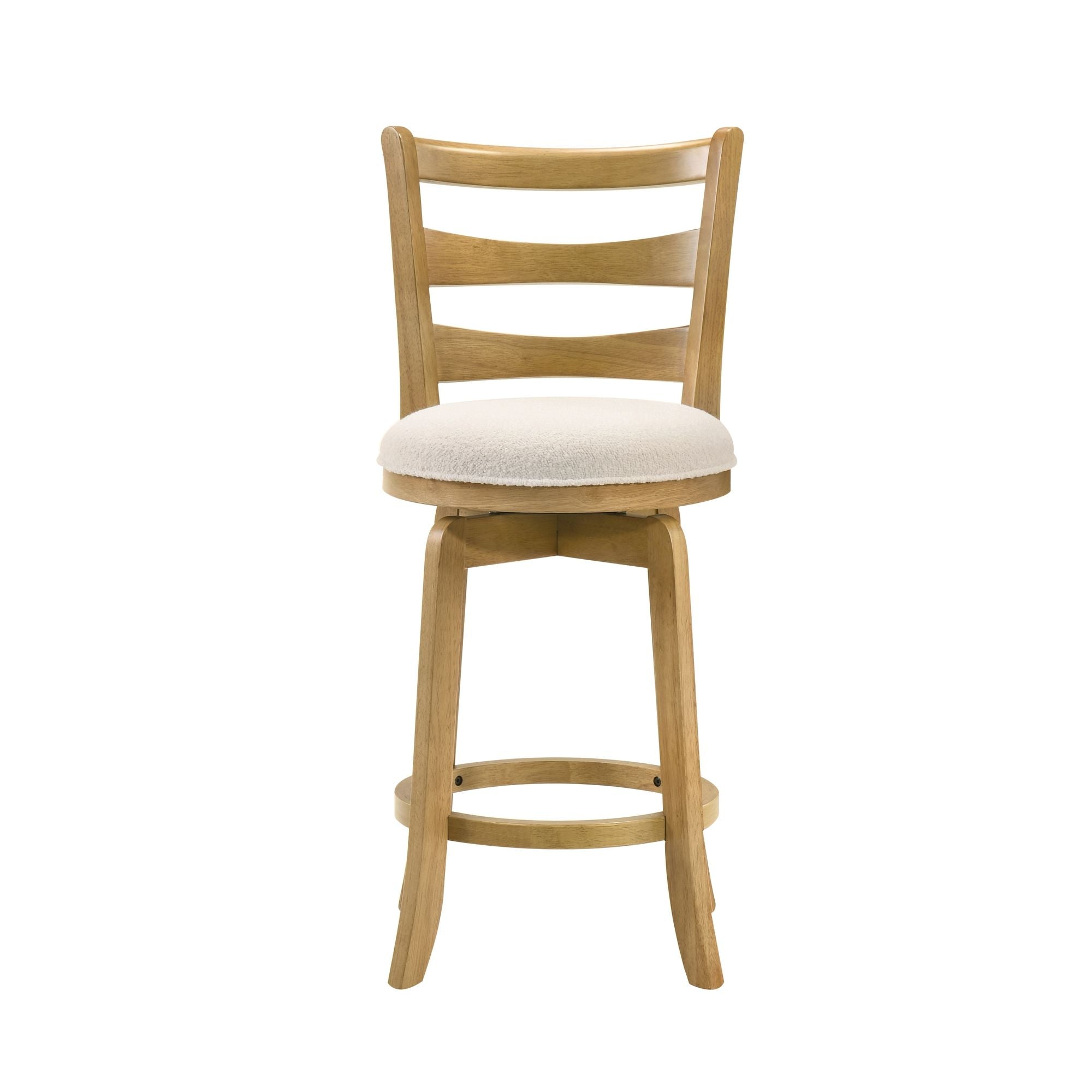 Melindra - Modern Farmhouse Swivel Wood Counter Height Kitchen Bar Stool