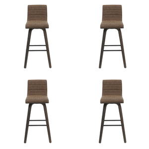 Vienna - 39.5" Swivel Bar Height Square Back Wood Bar Stool With Faux Leather Seat