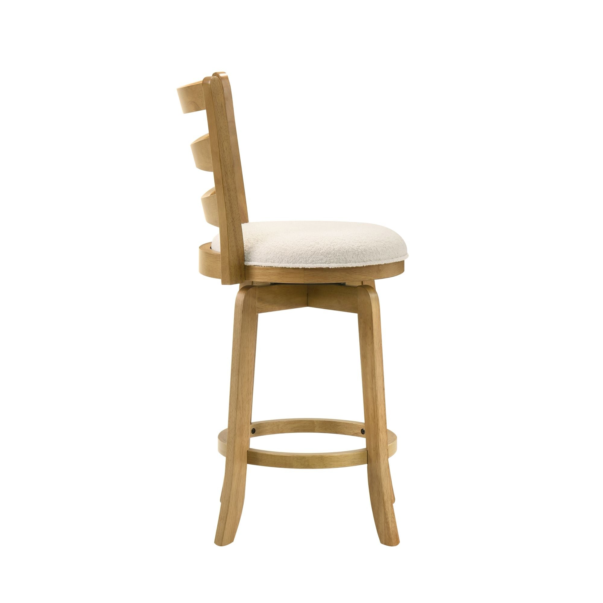 Melindra - Modern Farmhouse Swivel Wood Counter Height Kitchen Bar Stool