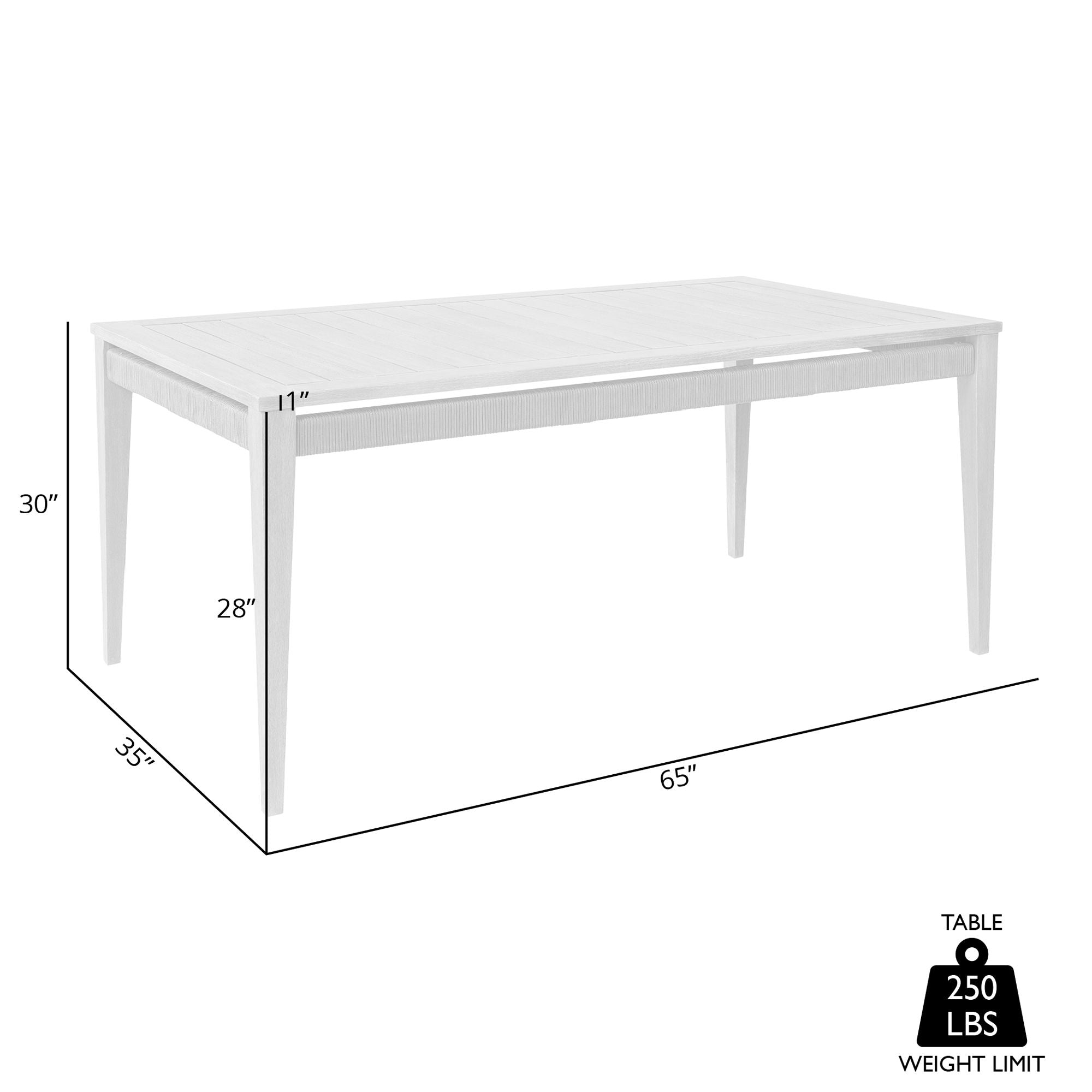 Orbit - Outdoor Patio Dining Table - Weathered Eucalyptus