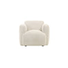 Sierra - Boucle Fabric Accent Chair With Rounded Arms - Ivory