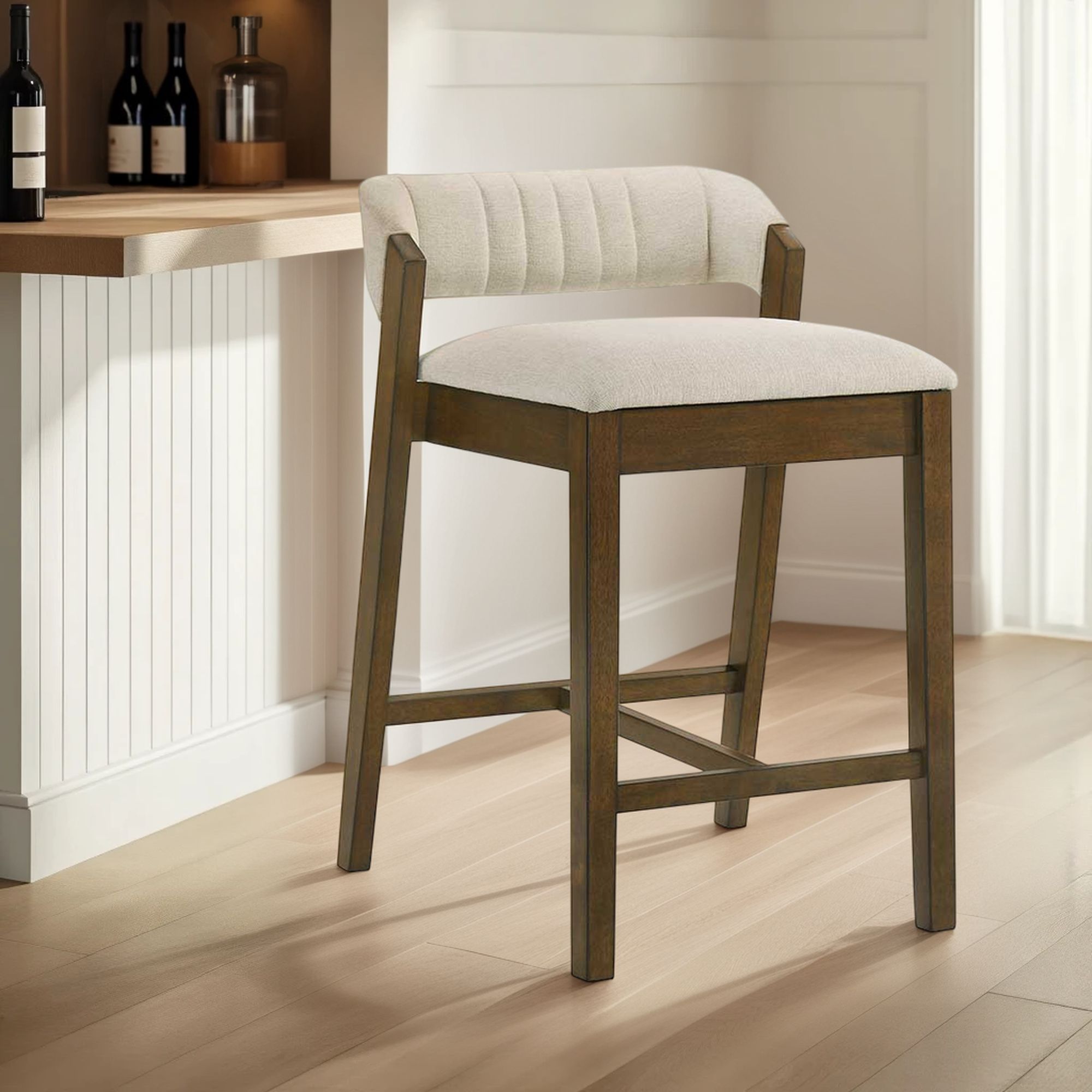 Landyn - 30" Sepia Brown Bar Height Rubberwood Barstool