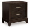 Neymorton - Two Drawer Night Stand - Dark Grayish Brown