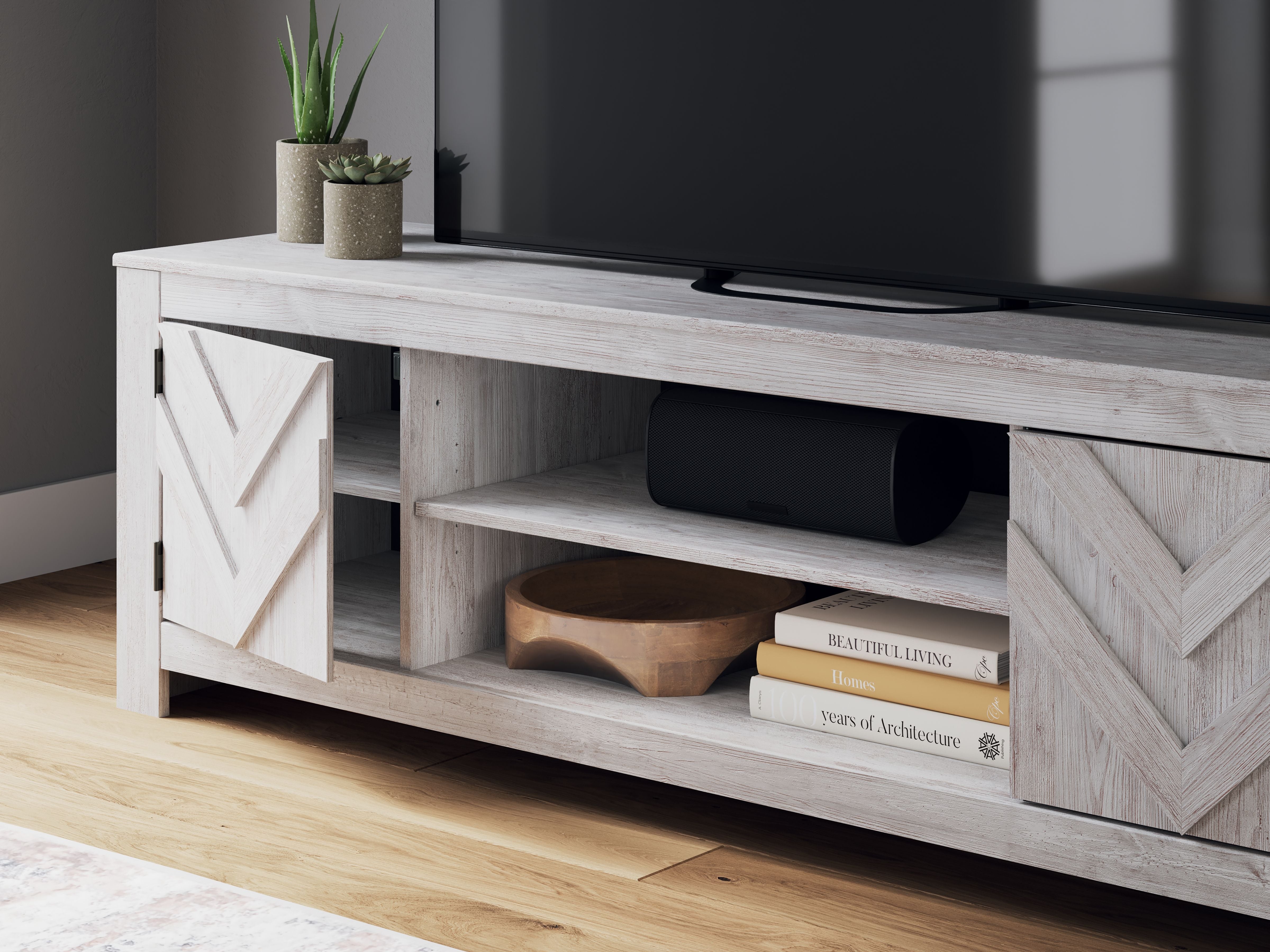 Cayboni - LG TV Stand With Fireplace Option