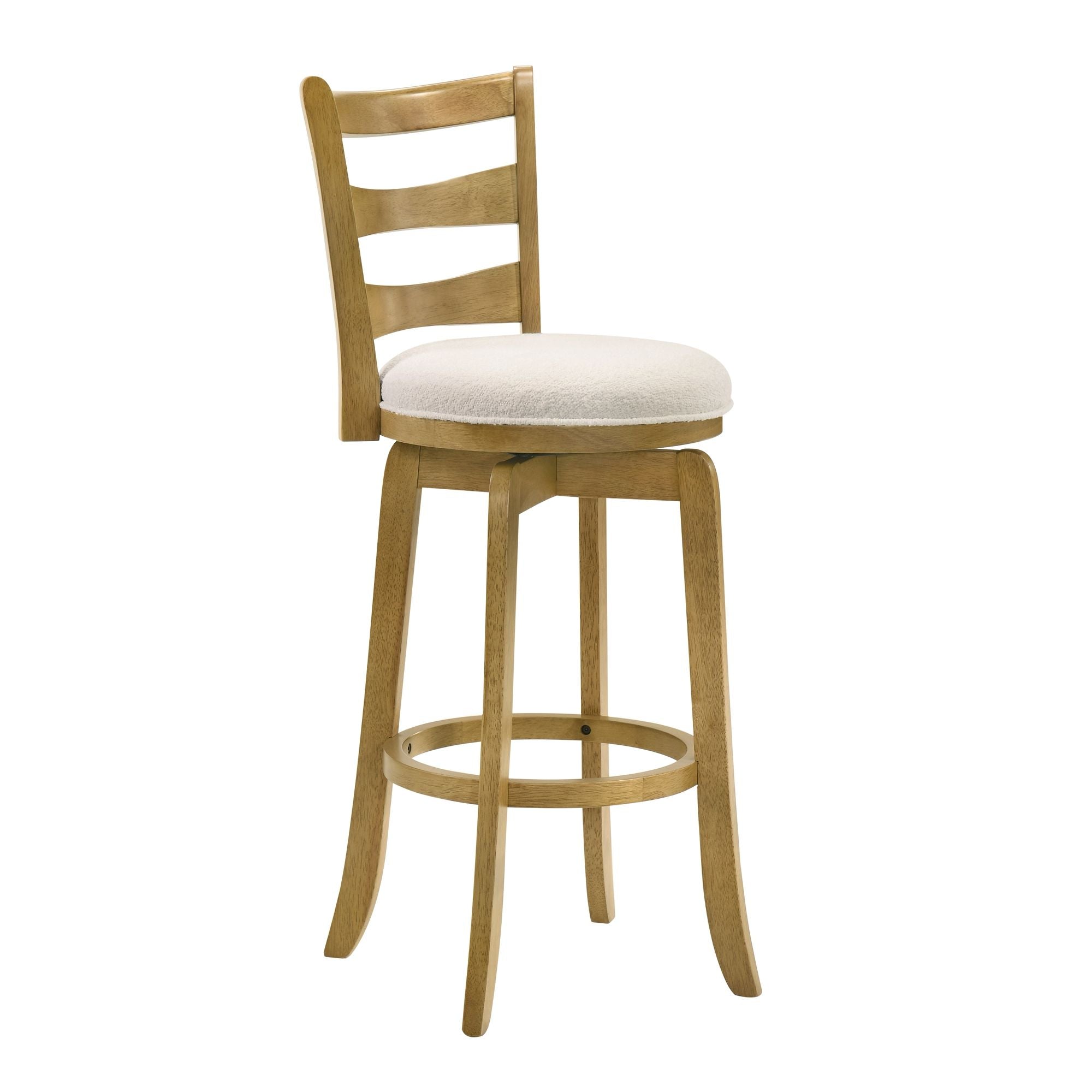 Melindra - Modern Farmhouse Swivel Wood Bar Height Kitchen Bar Stool