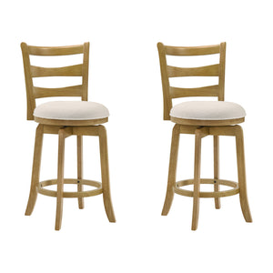 Melindra - Modern Farmhouse Swivel Wood Counter Height Kitchen Bar Stool