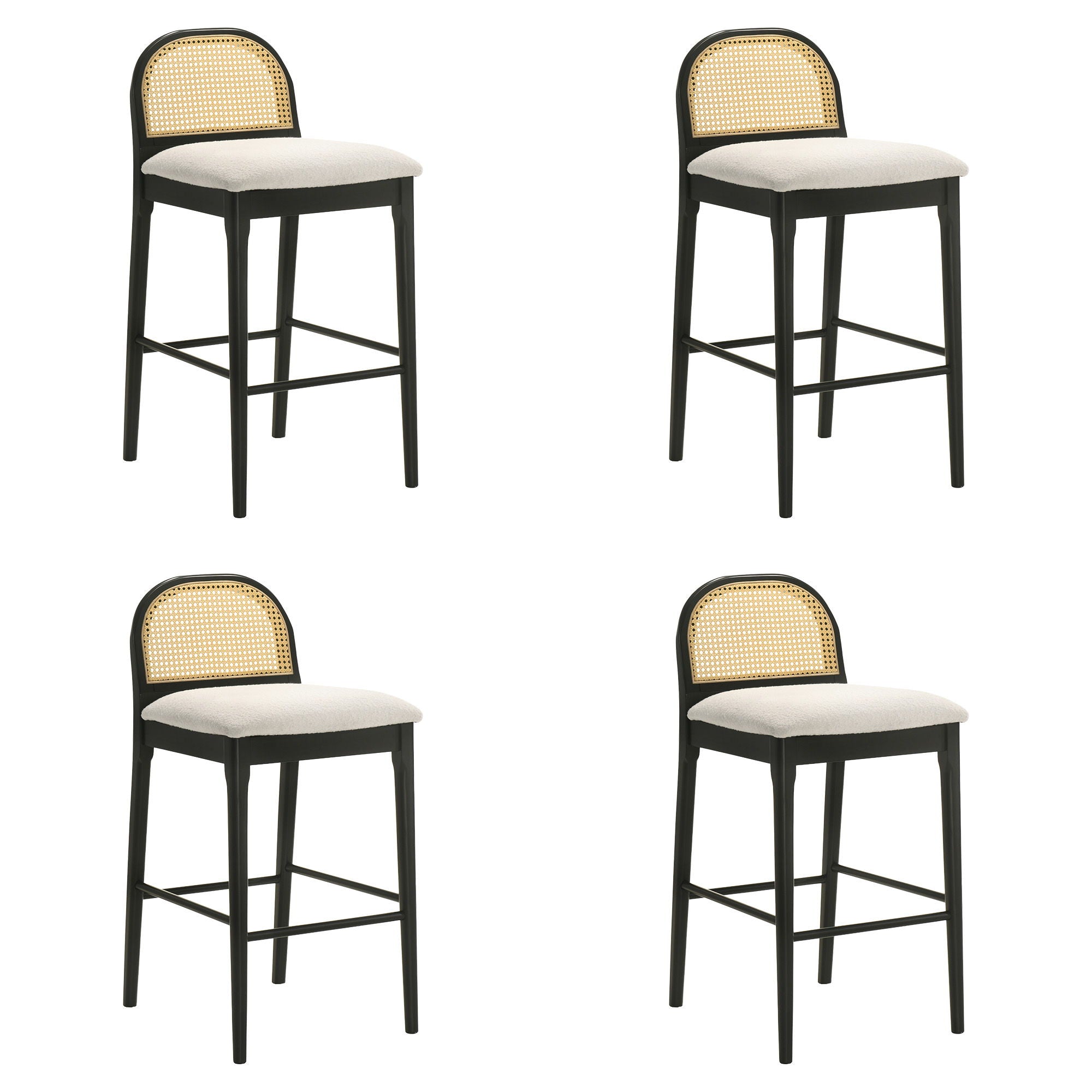 Lucio - Modern Farmhouse Wood Bar Height Kitchen Bar Stool