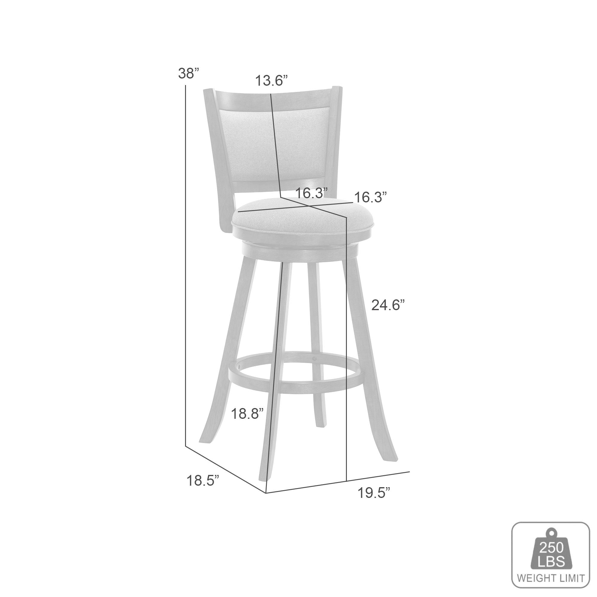 Aiden - Modern Farmhouse Swivel Wood Counter Height Kitchen Bar Stool