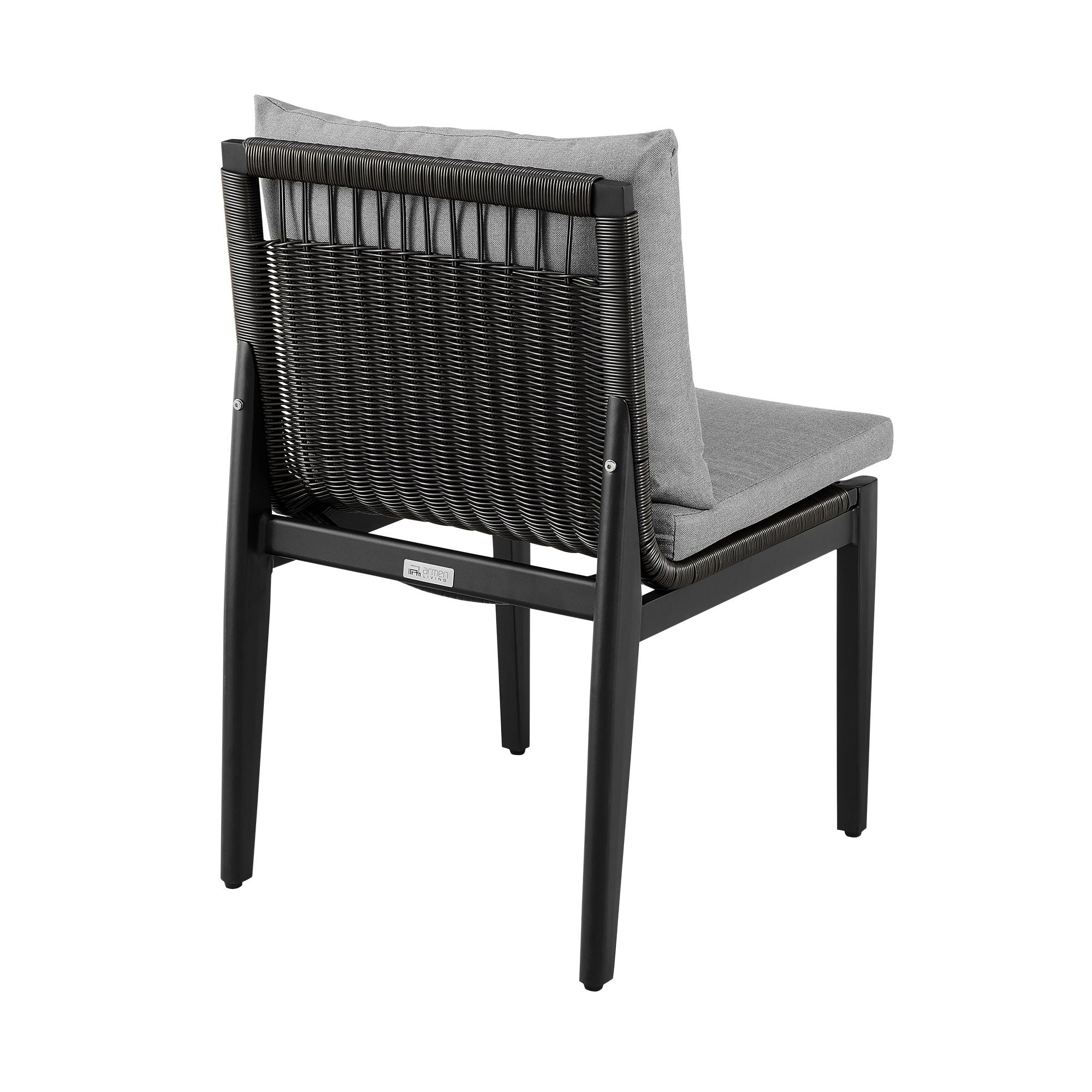 Cayman - Outdoor Patio Dining Chairs In Aluminum With Gray Cushions - (Set Of 2)