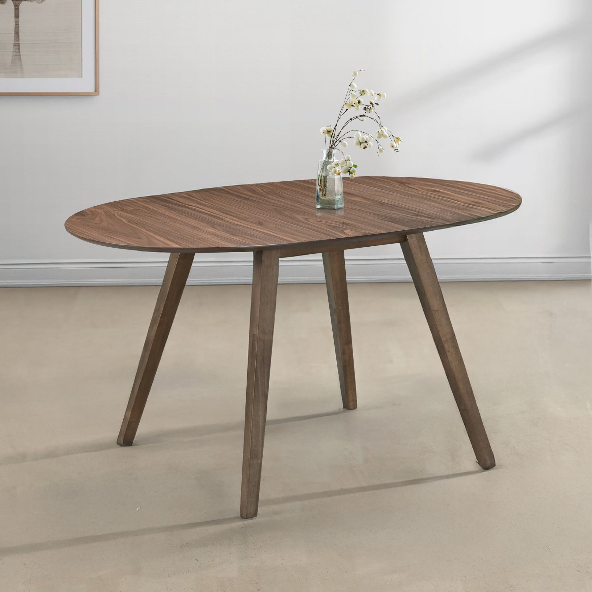 Oscar - Oval Drop Leaf Dining Table - Walnut