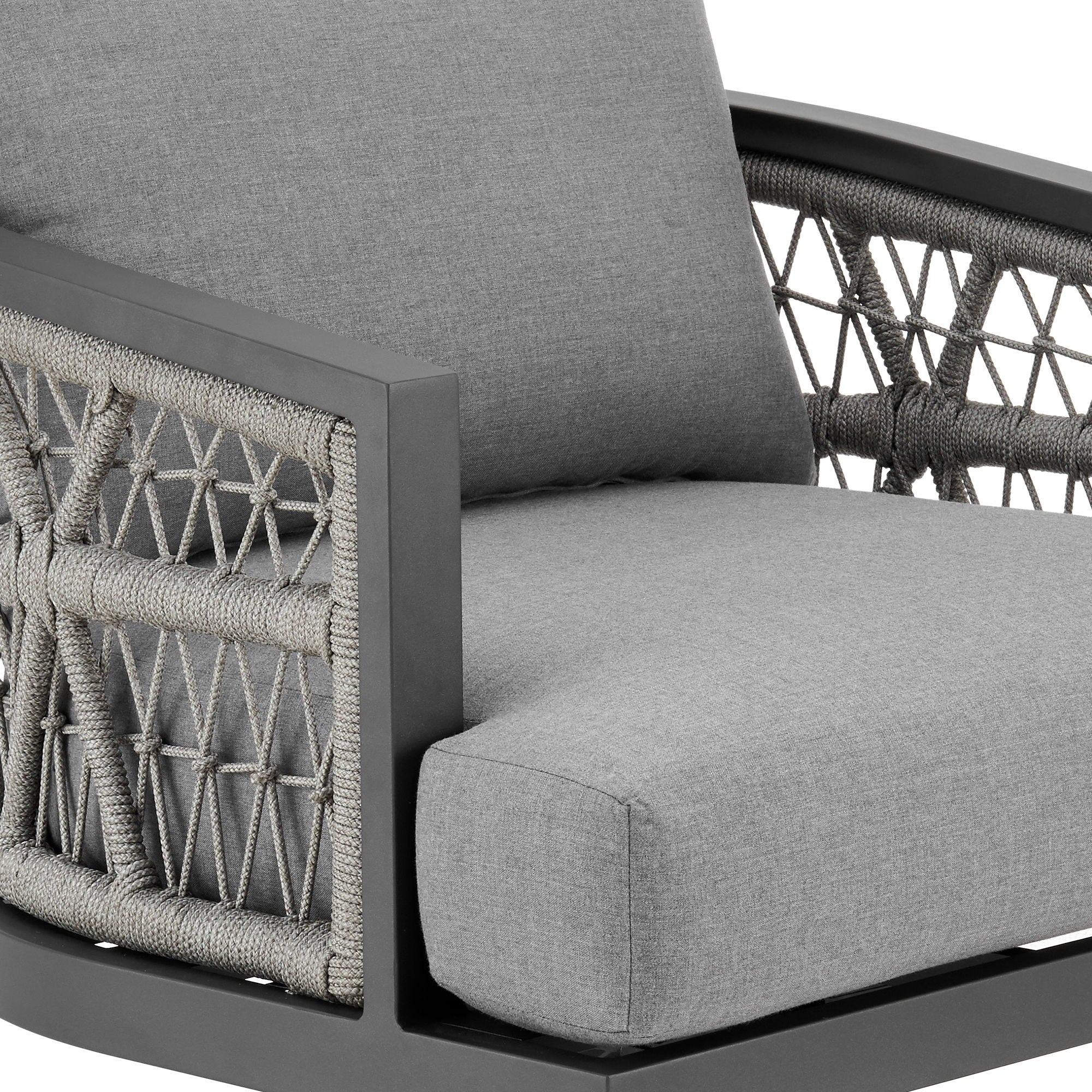 Zella - Outdoor Patio Swivel Armchair - Light Gray / Earl Gray
