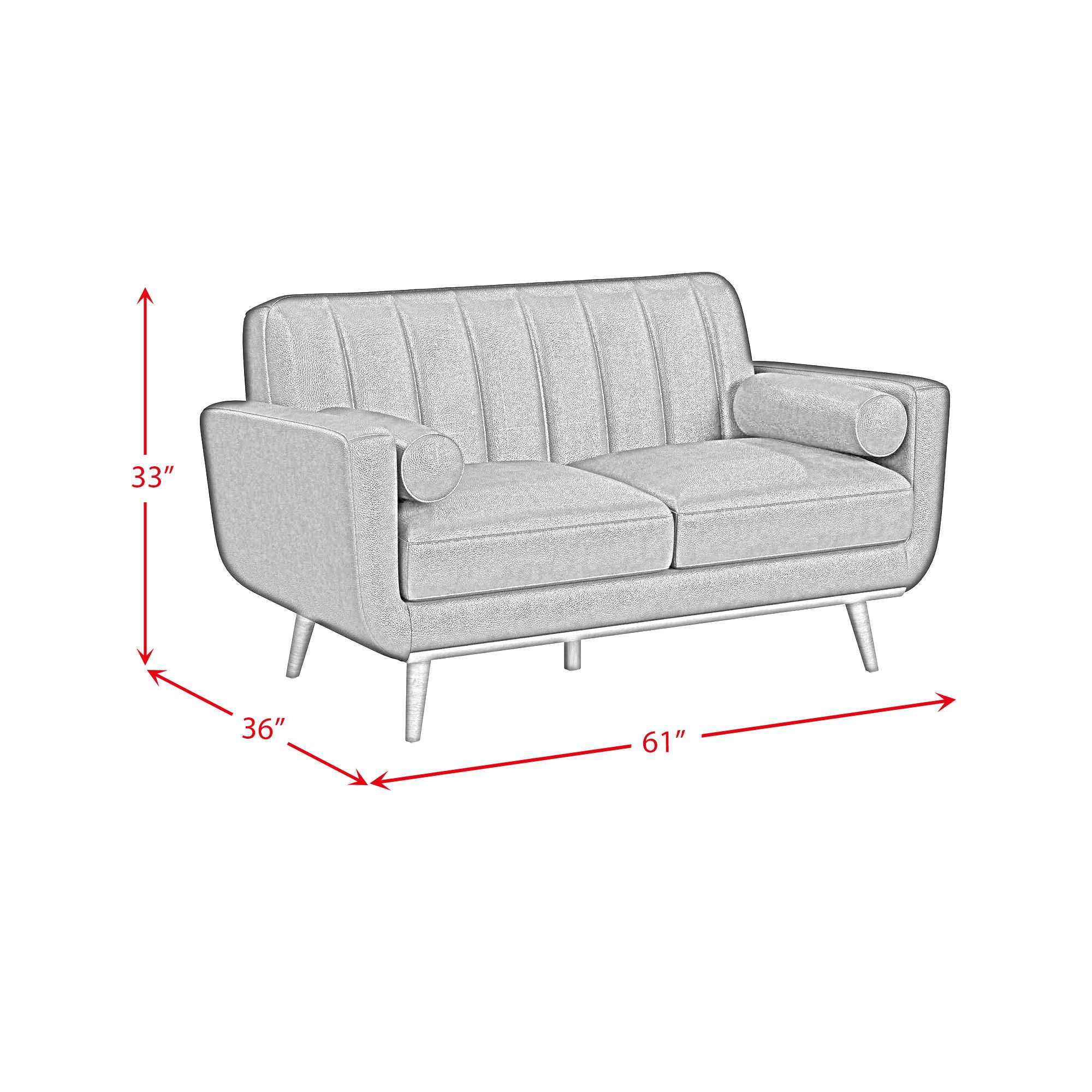 Horizon - Loveseat With Wood Front 2 Pillows