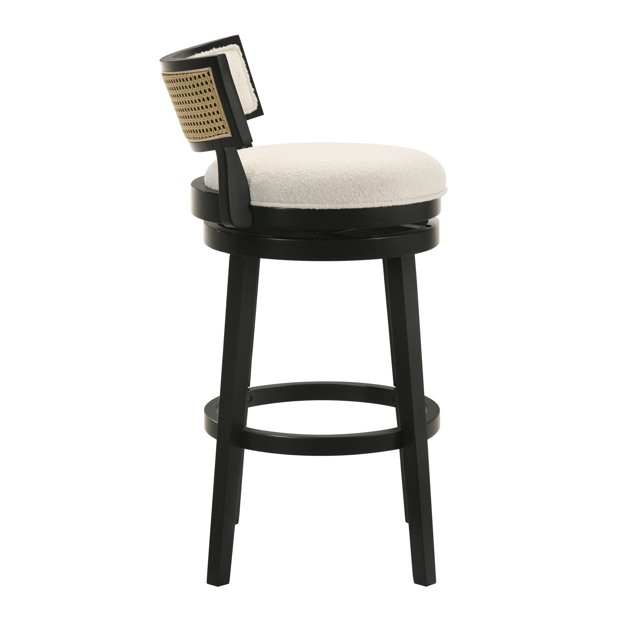 Noely - Modern Farmhouse Swivel Wood Bar Height Kitchen Bar Stool