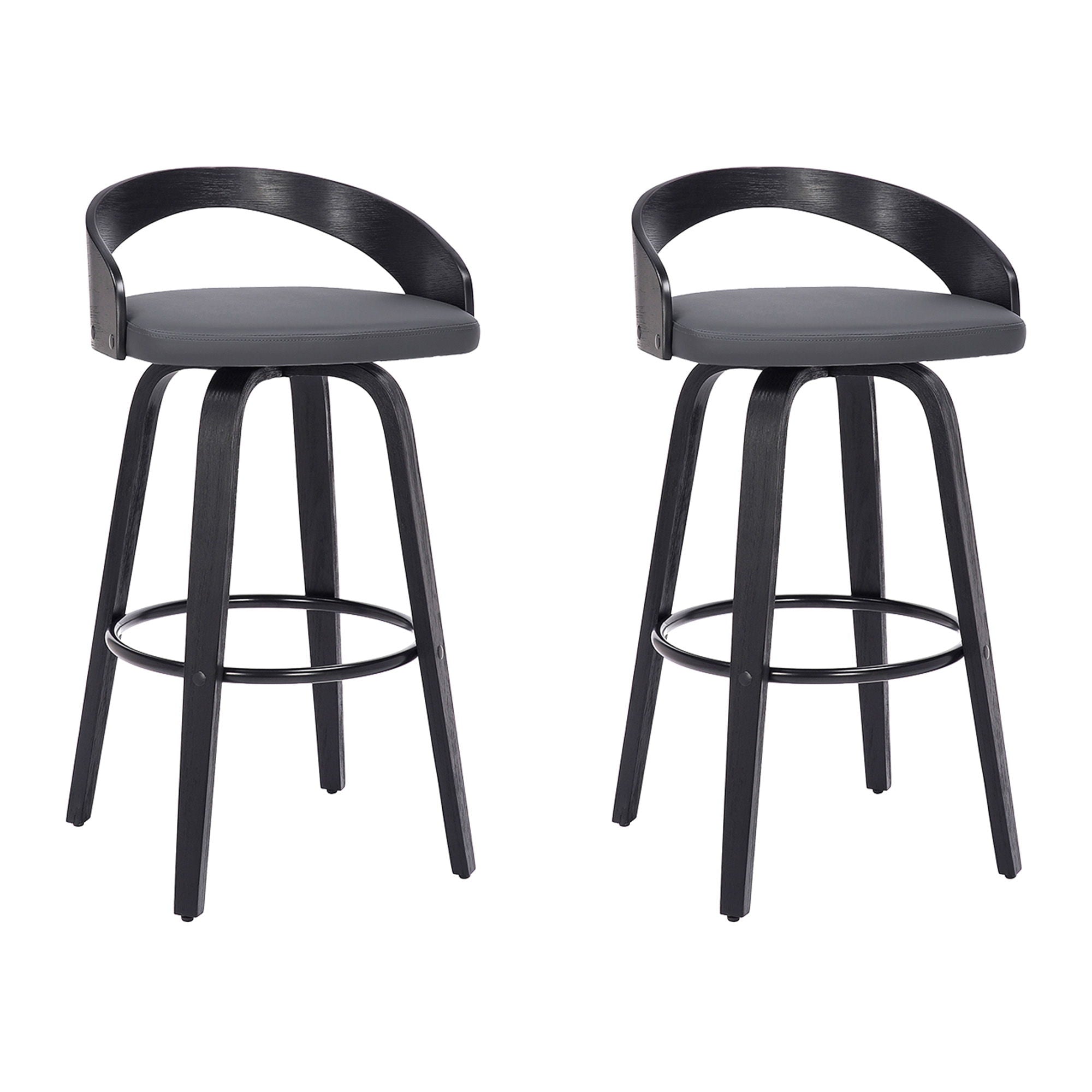 Sonia - 26" Counter Height Swivel Bar Stool - Black Wood