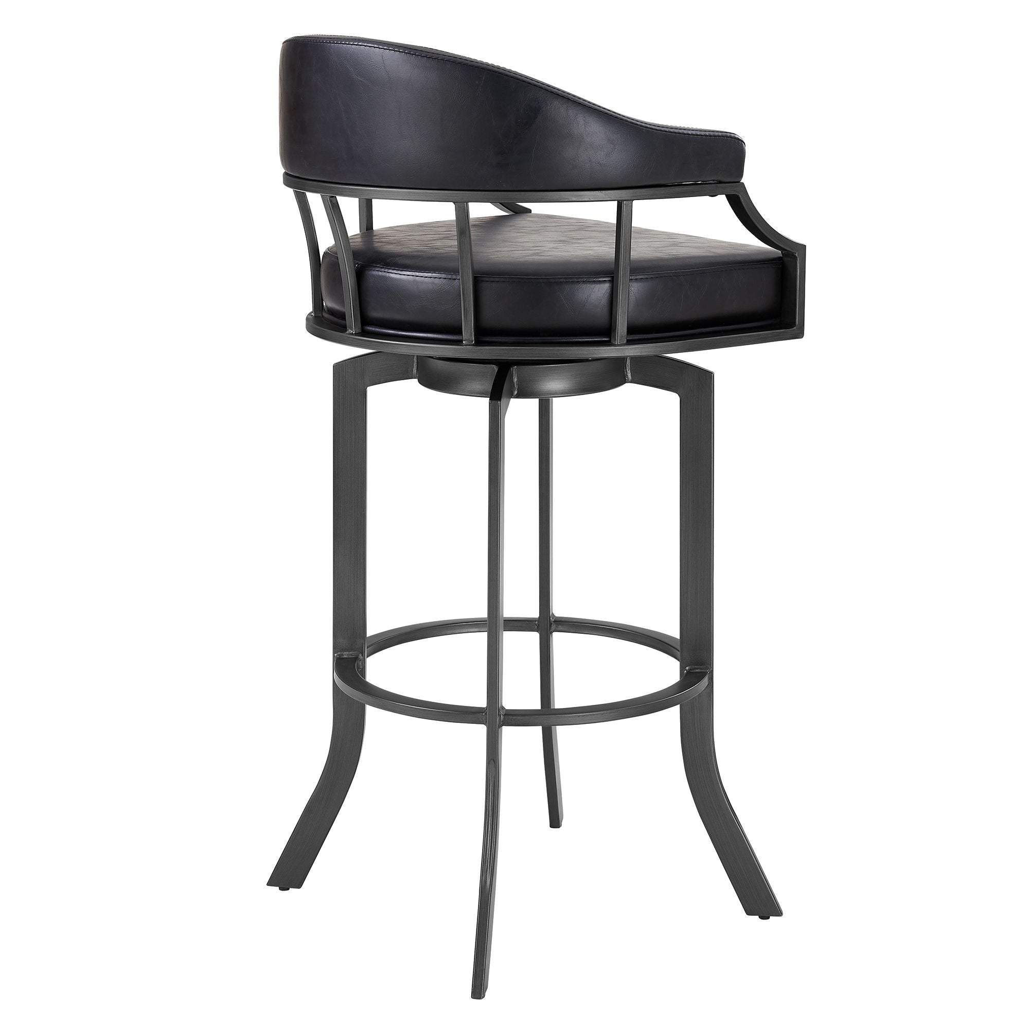 Pharaoh - Swivel Faux Leather Bar Stool - Mineral Finish