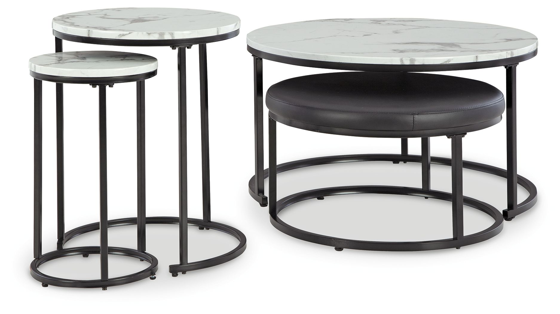 Jusmour - Occasional Nesting Table (Set of 4) - Black / White