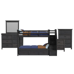 Hampton Kids - Bunk With Staircase And Trundle Bedroom Set