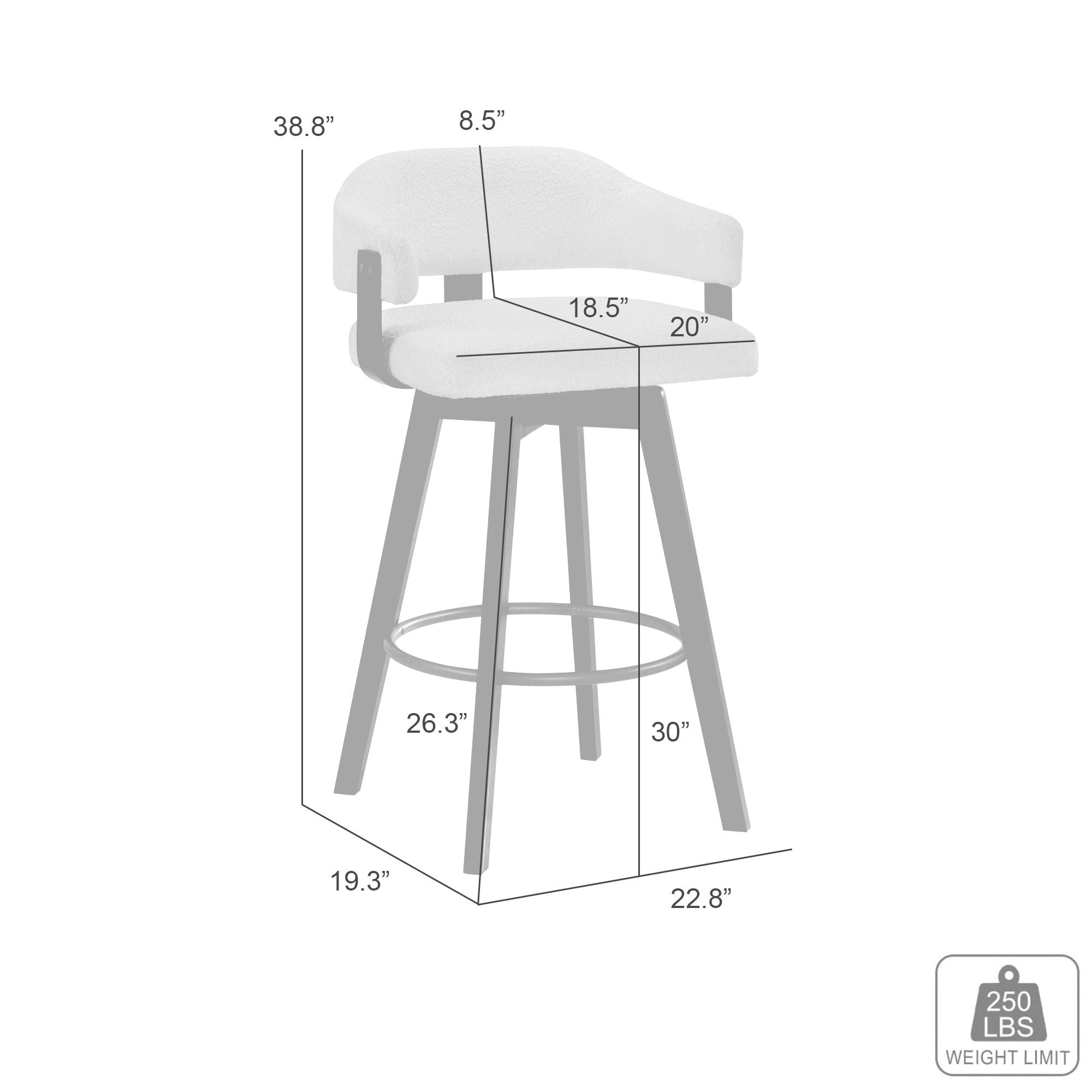 Callah - Contemporary Natural Wood Bar Height Kitchen Bar Stool