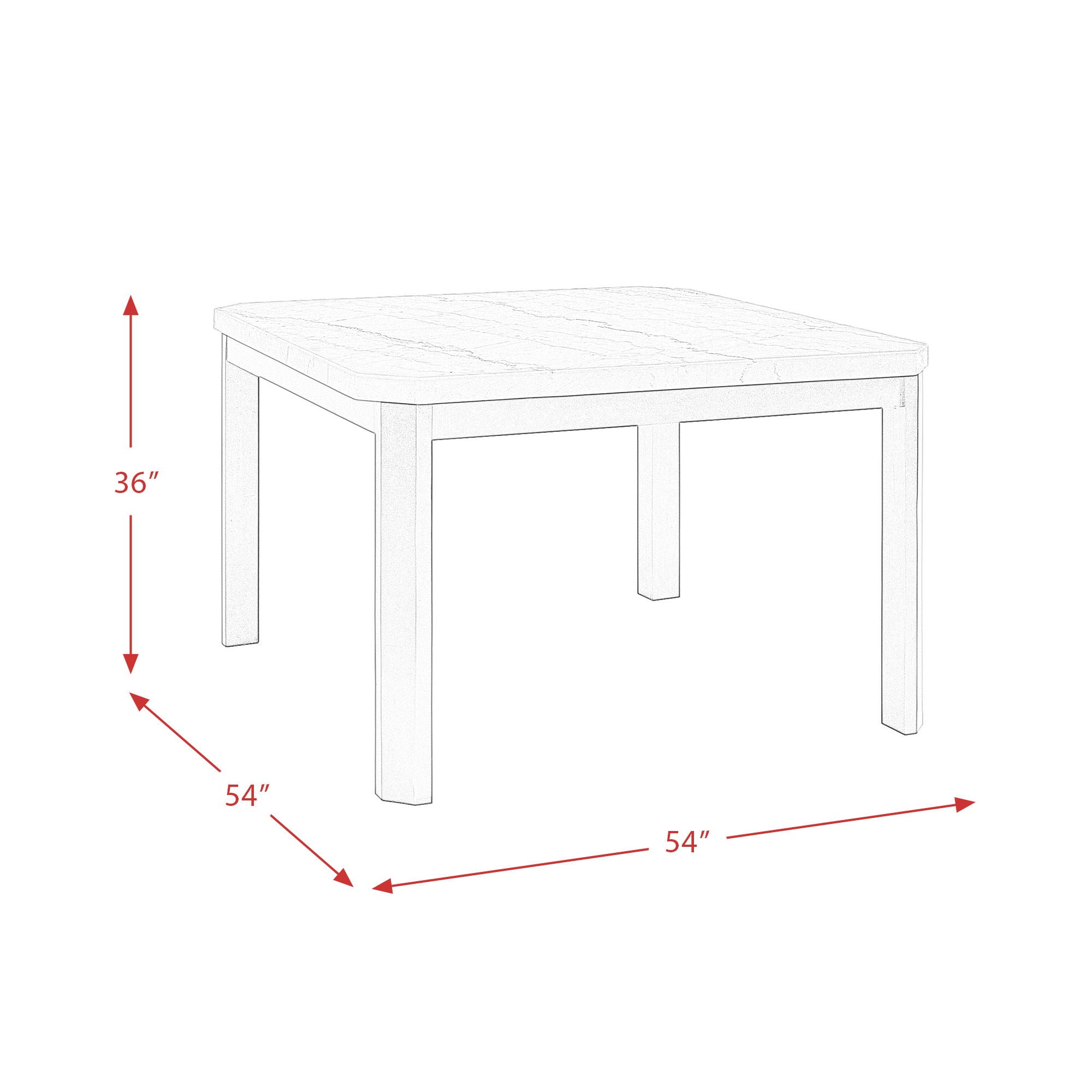 Francesca - 5 Piece Square Counter Dining Set (Table & Four Chairs) - White Marble
