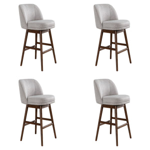 Sadie - Solid Wood Upholstered 30" Bar Height Swivel Barstool