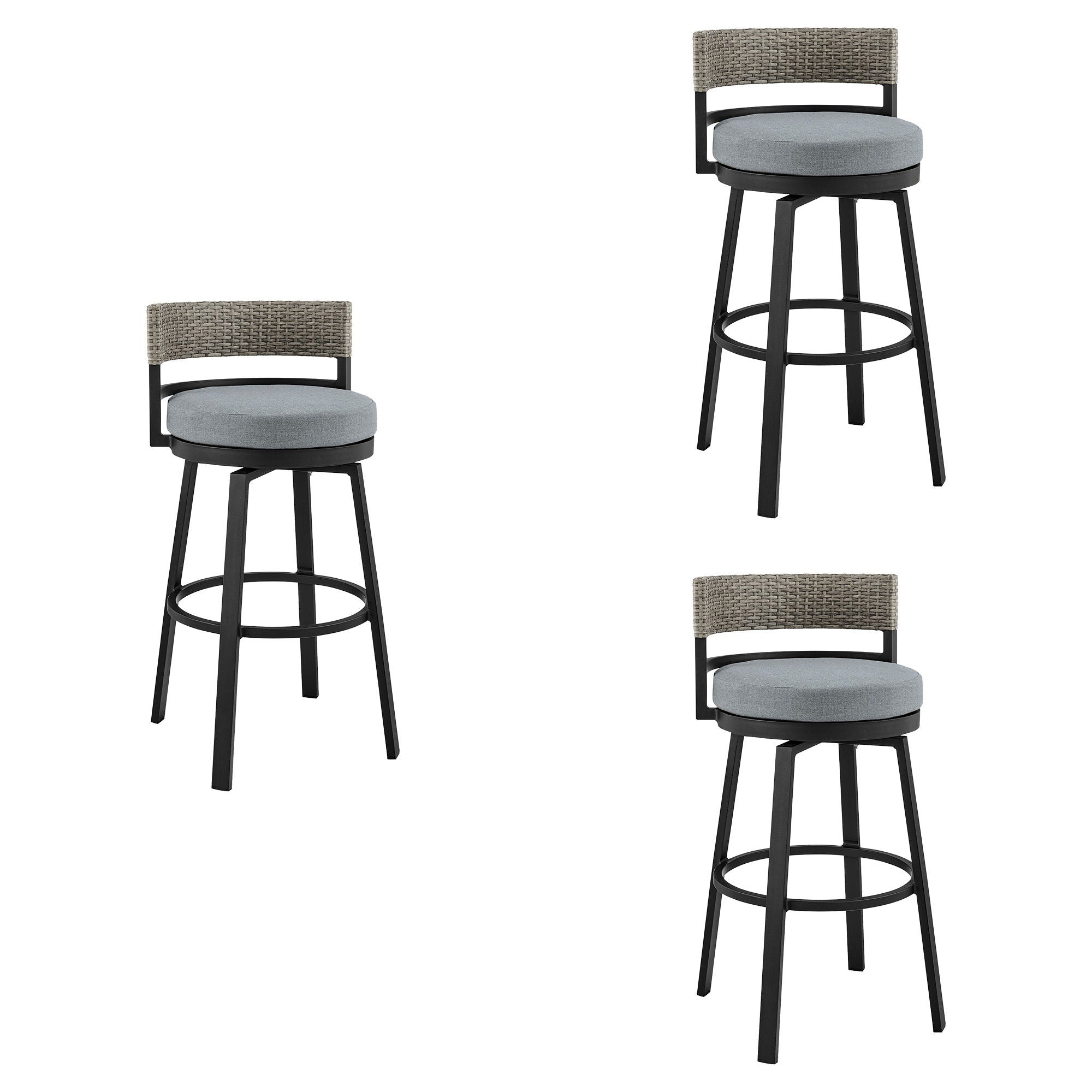 Encinitas - Outdoor Patio Counter Height Swivel Bar Stool Set