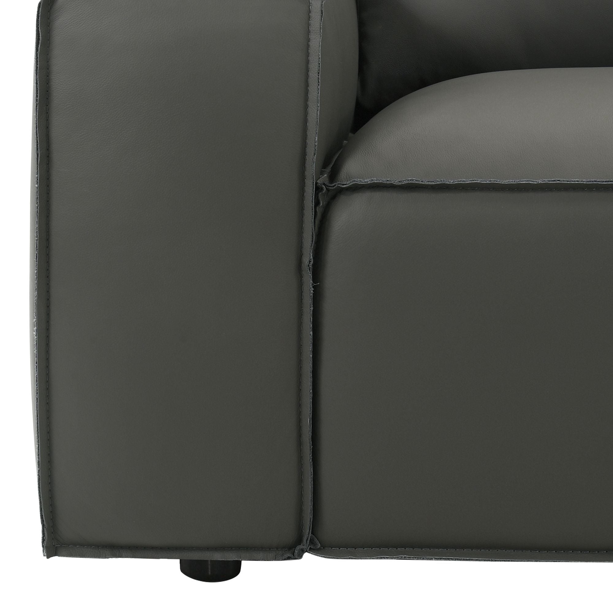 Clayton - Leather Loveseat With Track Arms