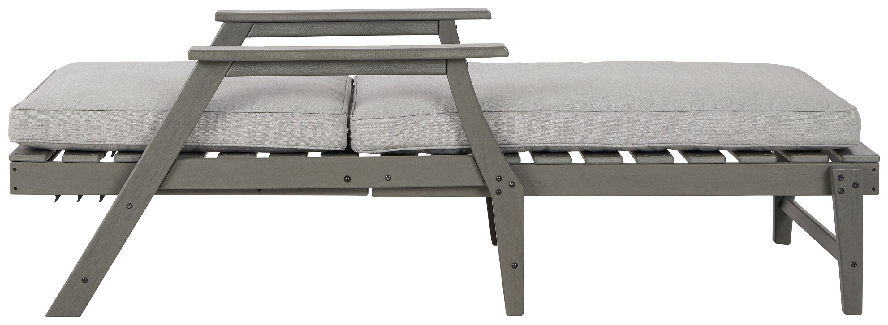 Visola - Chaise Lounge with Cushion - Gray