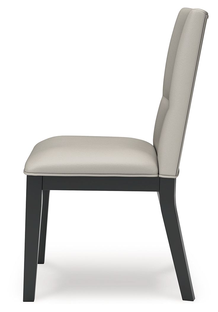 Glinari - Dining Upholstered Side Chair (Set of 2) - Taupe / Black