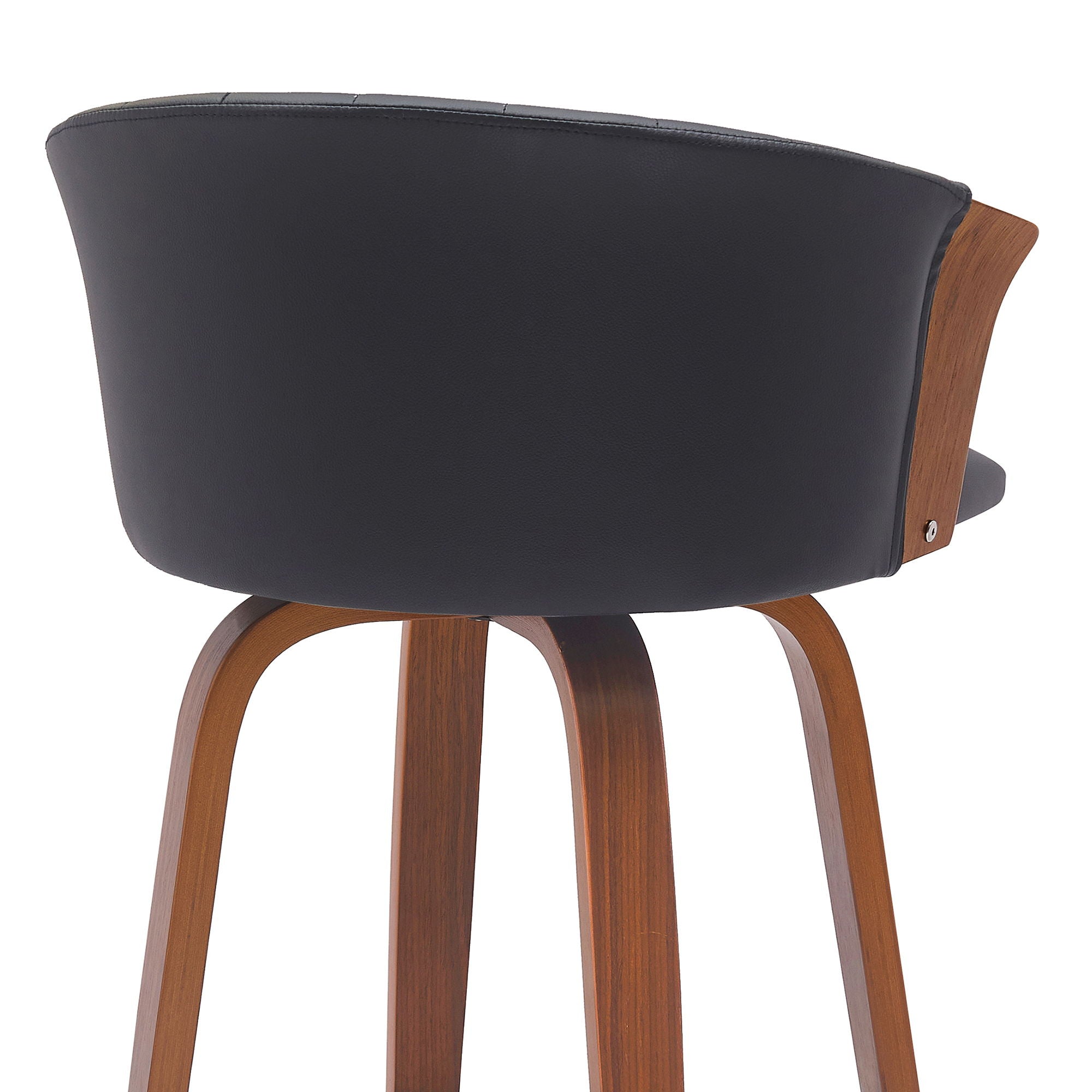 Diana - Swivel Walnut Wood Faux Leather Counter Stool