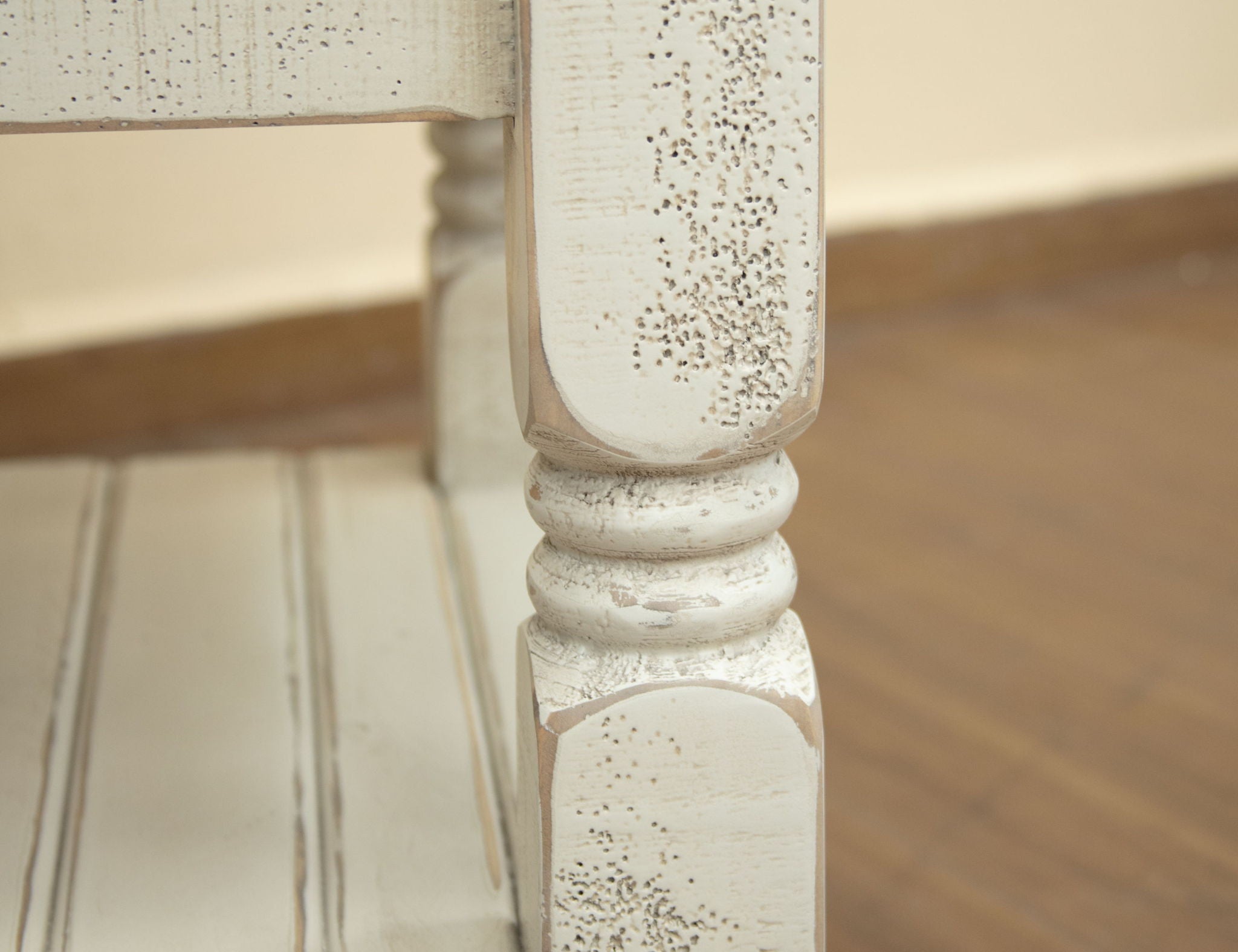 Stone - Chairside Table - Antiqued Ivory / Weathered Gray