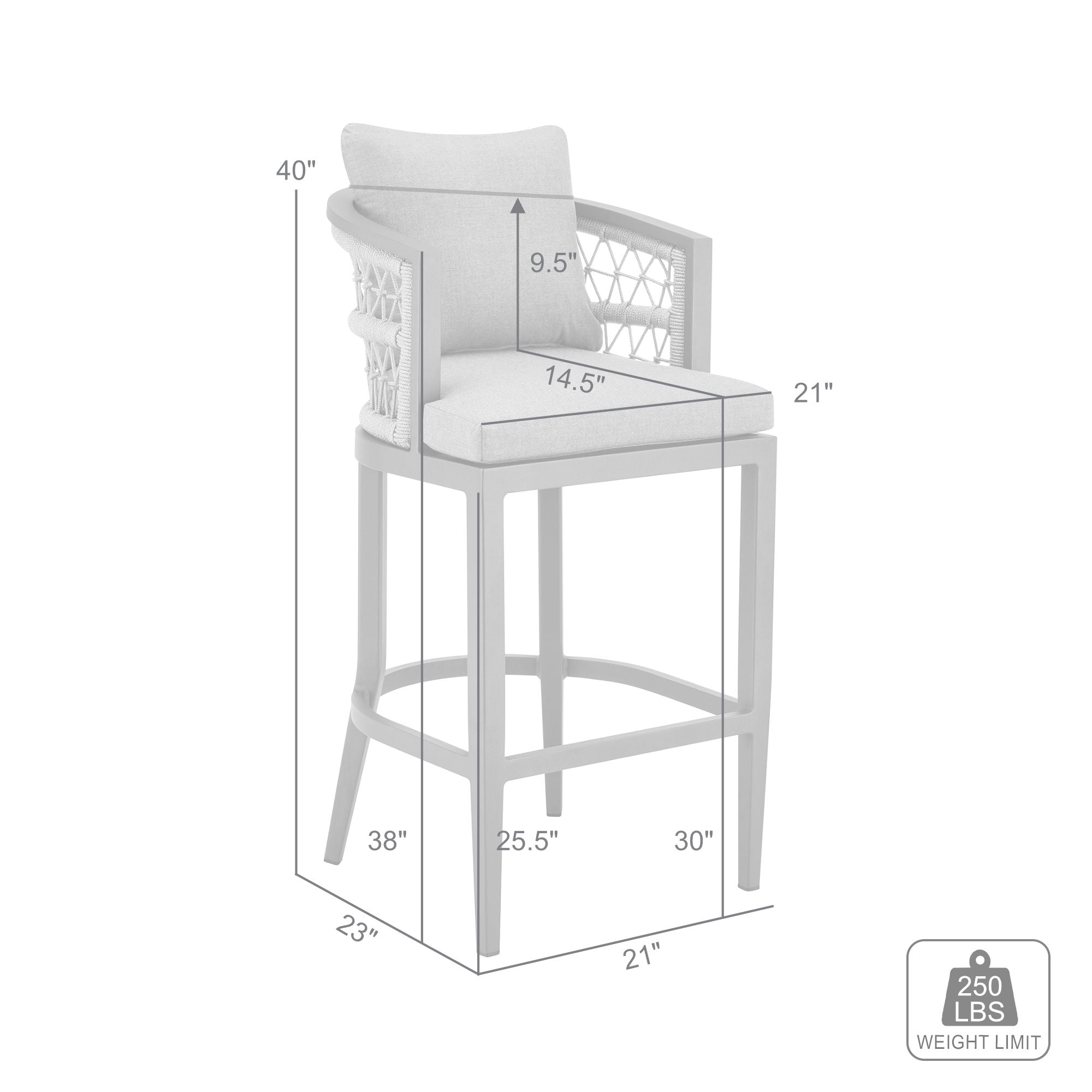 Zella - Outdoor Patio Bar Stool