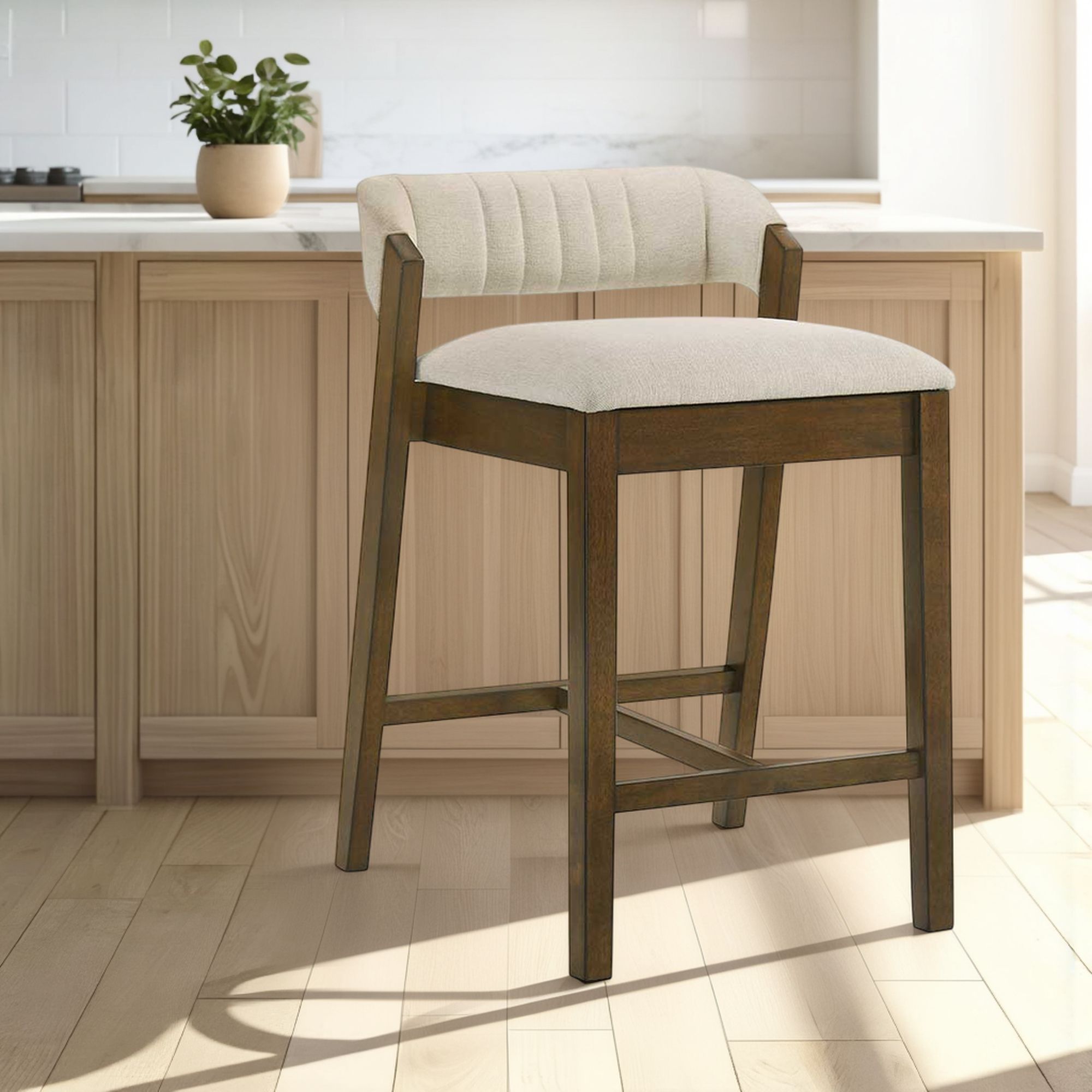 Landyn - 26" Sepia Brown Counter Height Rubberwood Barstool