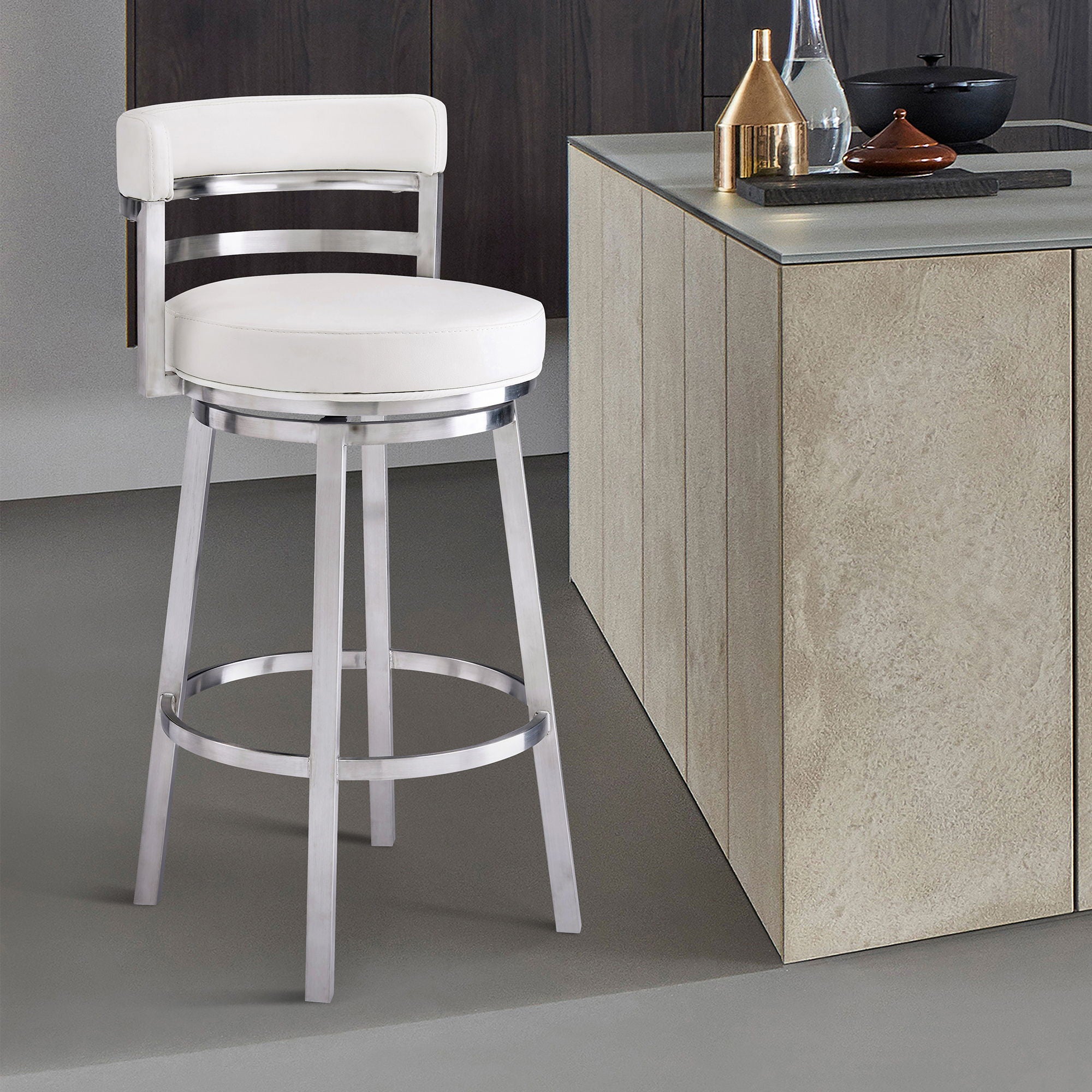 Madrid - Swivel Stainless Steel Bar Stool