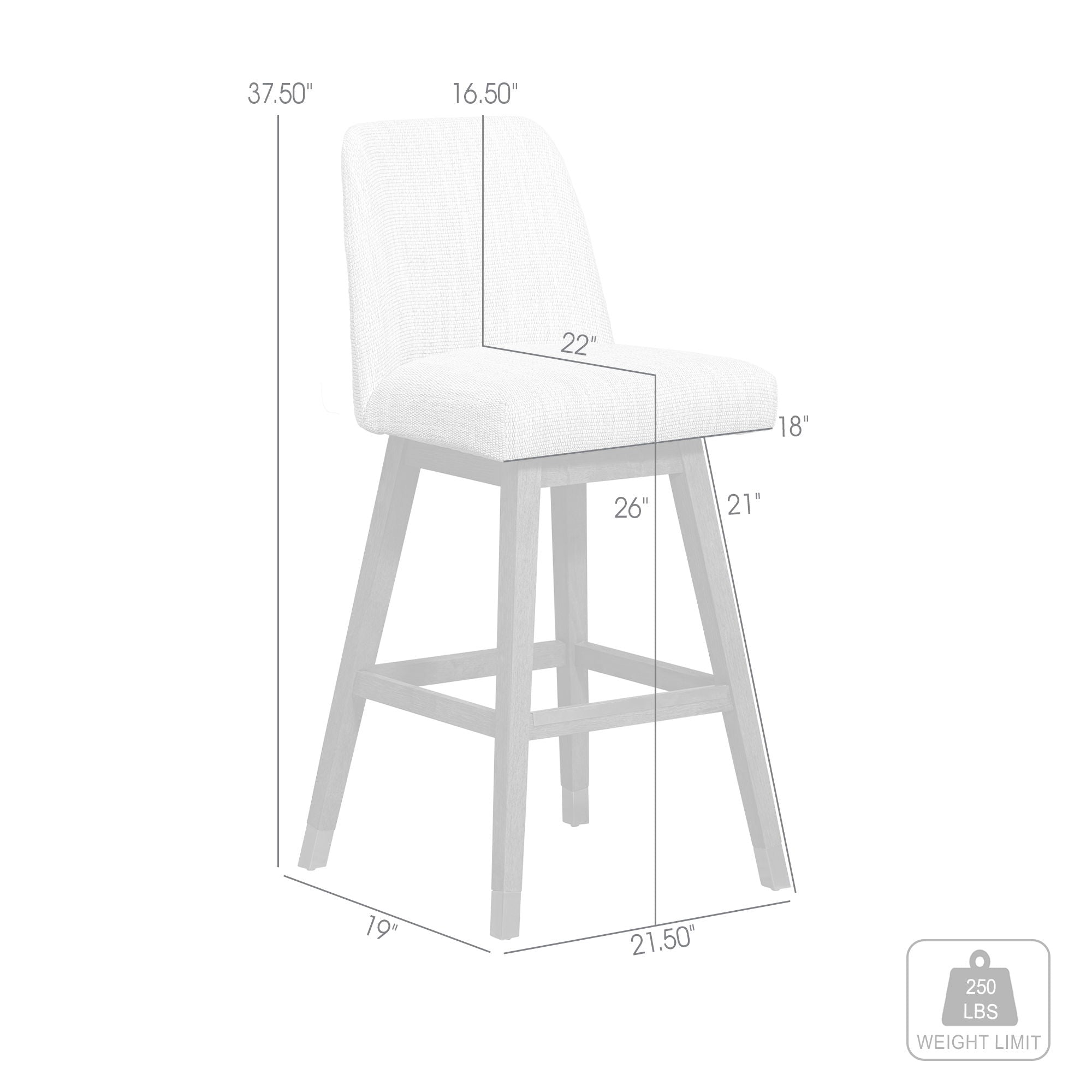 Amelia - Swivel Counter Stool