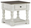 Havalance - Square End Table - White / Gray