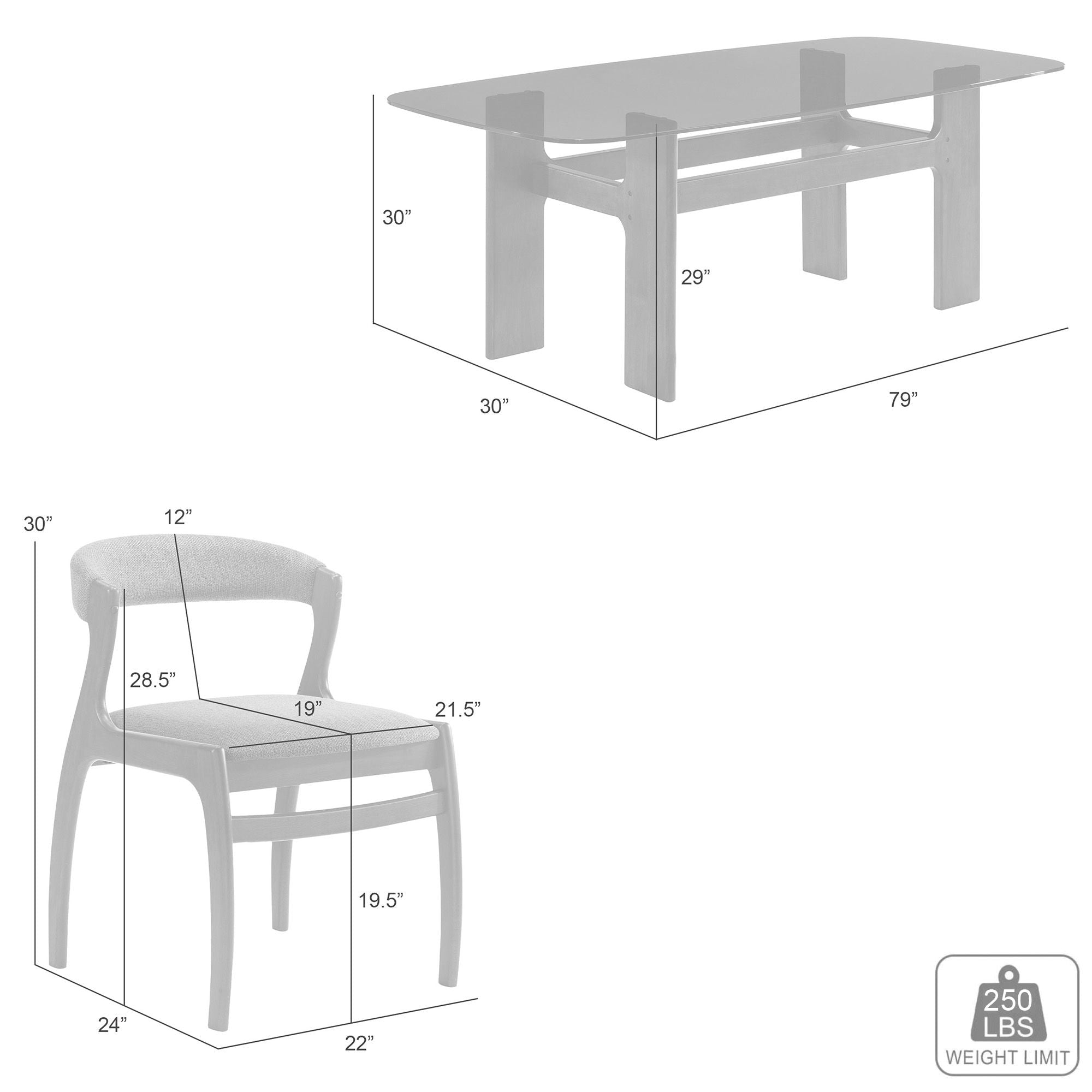 Ileena - 7-Piece Wood Dining Set - Walnut