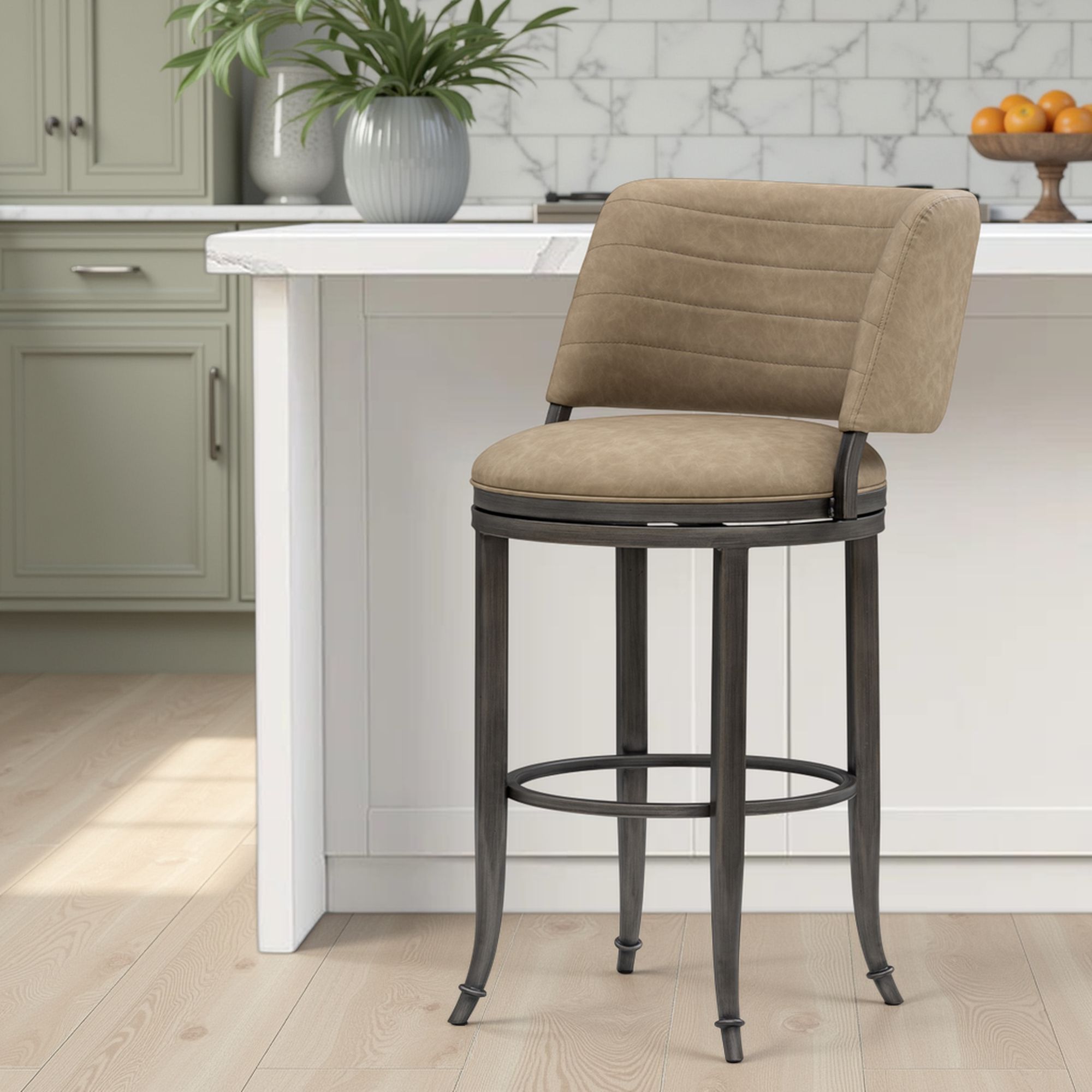 Torres - Upholstered Swivel Counter Height Barstool