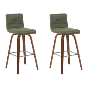 Vienna - Modern Swivel Bar Height Stool - Walnut Finished Wood Frame