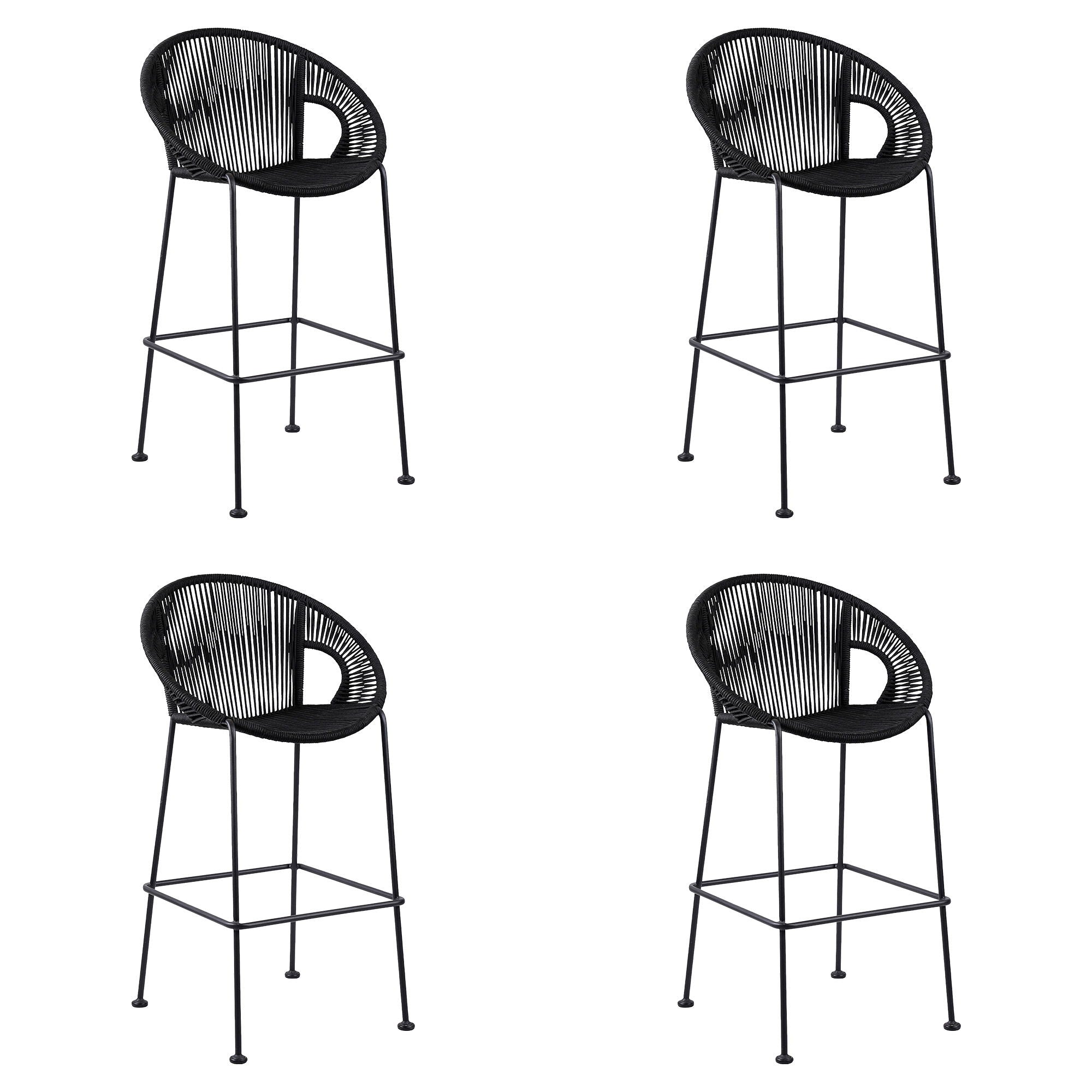Acapulco - 30" Indoor Outdoor Steel Bar Stool With Rope Set of 2