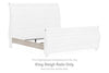 Willowton - King Sleigh Rails with Faux Plank Design - Whitewash
