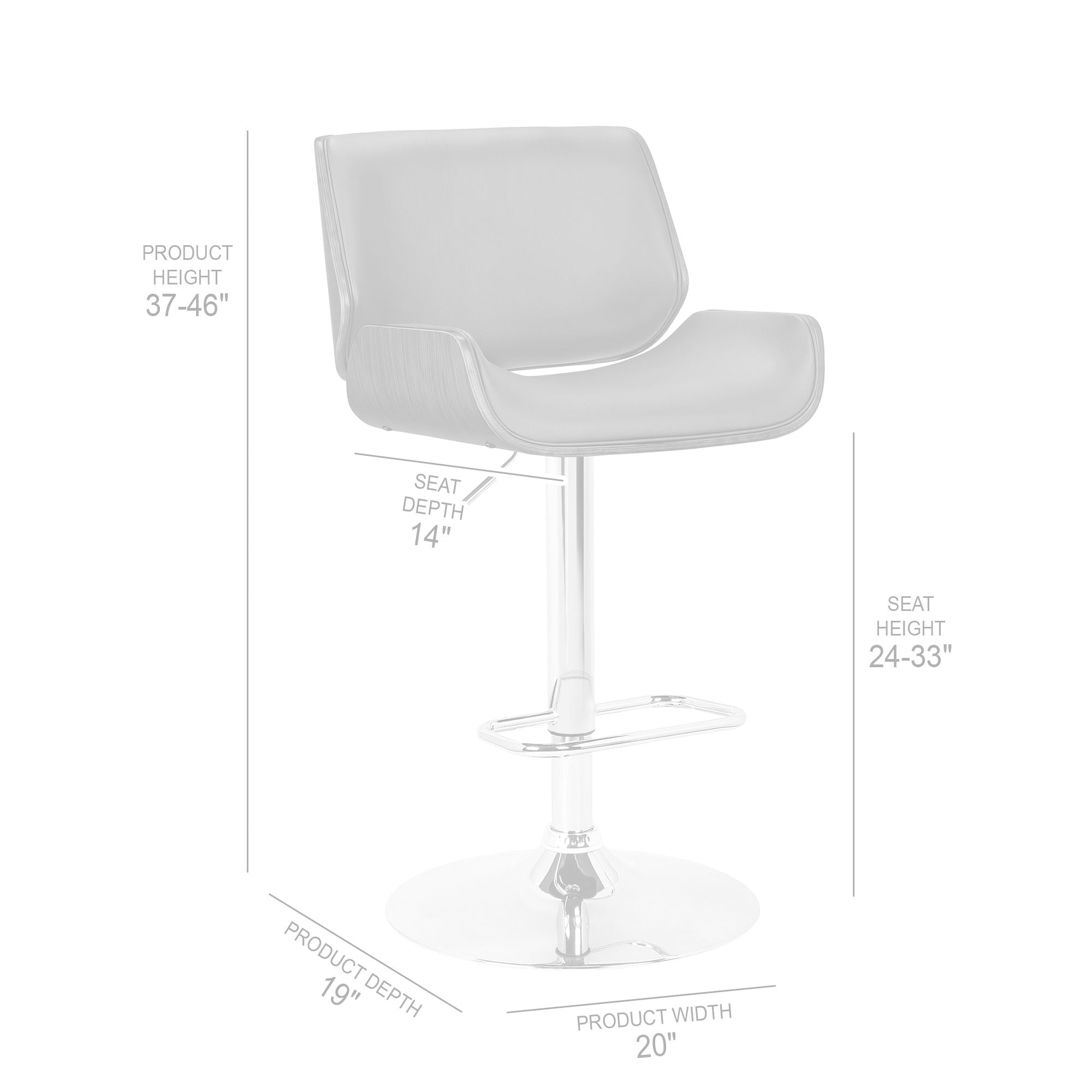 London - Adjustable Height Swivel Bar Stool